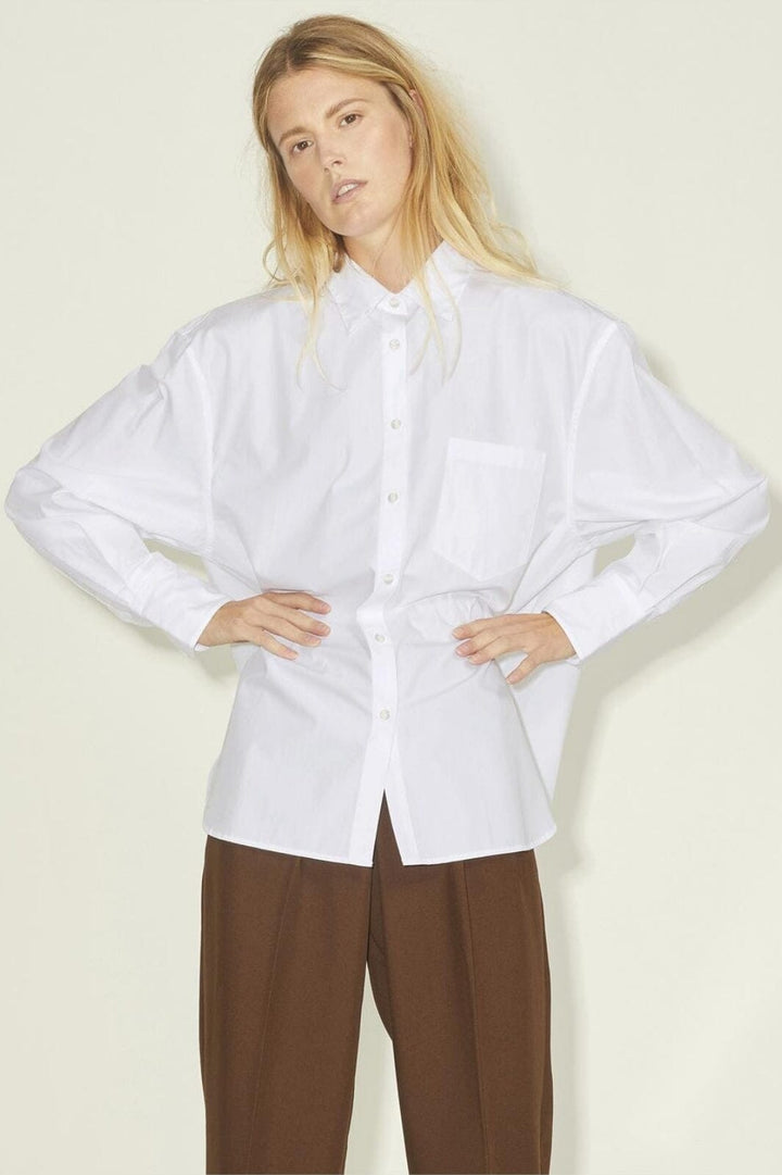 Jjxx - Jxjamie Ls Relaxed Poplin Shirt - 3769599 White Skjorter 