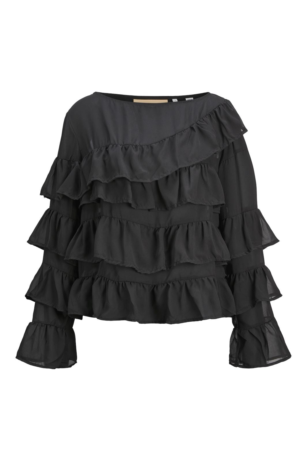 Jjxx - Jxken Ls Chiffon Frill Top - 4642353 Black