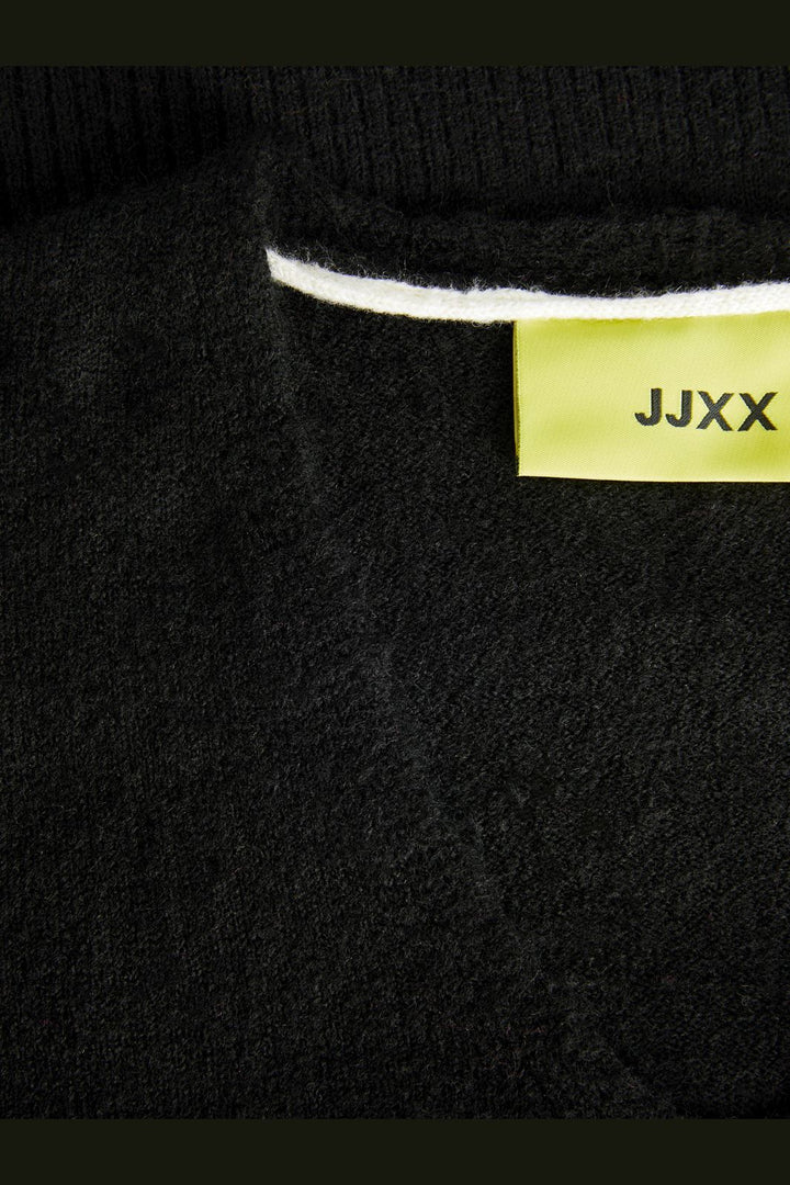 Jjxx - Jxlucca Diverse V-Neck Knit Sn - 4526558 Black /Moonbeam Neck Piping