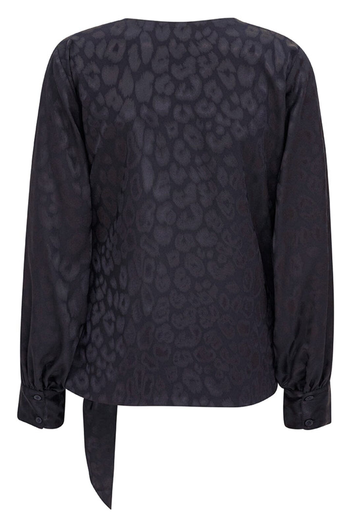 Karmamia - Ines Blouse - Navy Leo Jacquard Bluser 