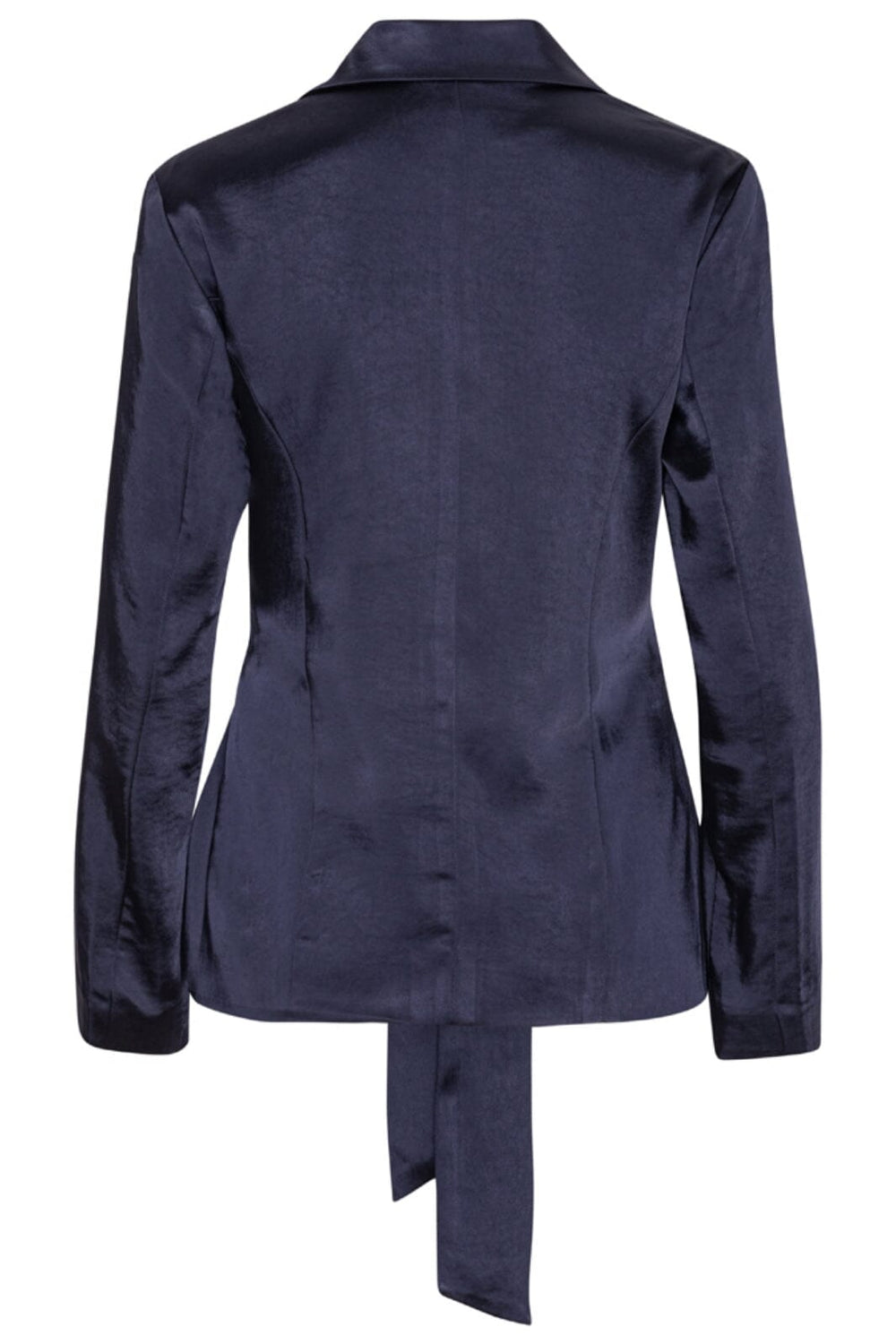 Karmamia - Rex Tie Blazer - Navy Rich Satin Blazere 