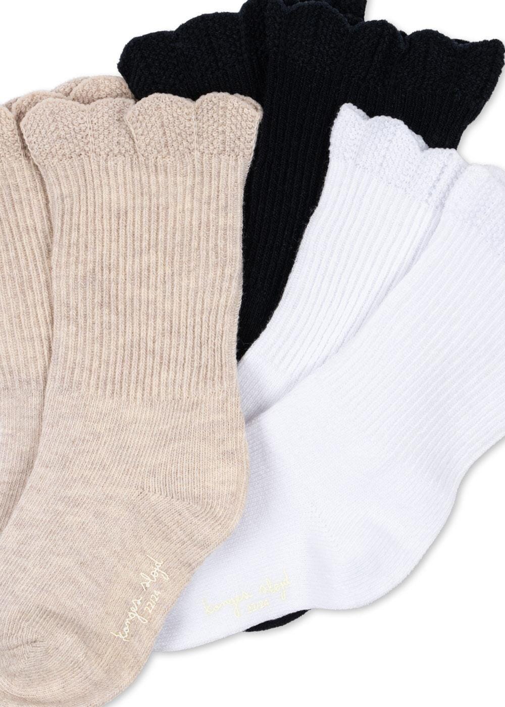 Konges Sløjd - 3 Pack Frill Socks - White/navy/beige Strømper 