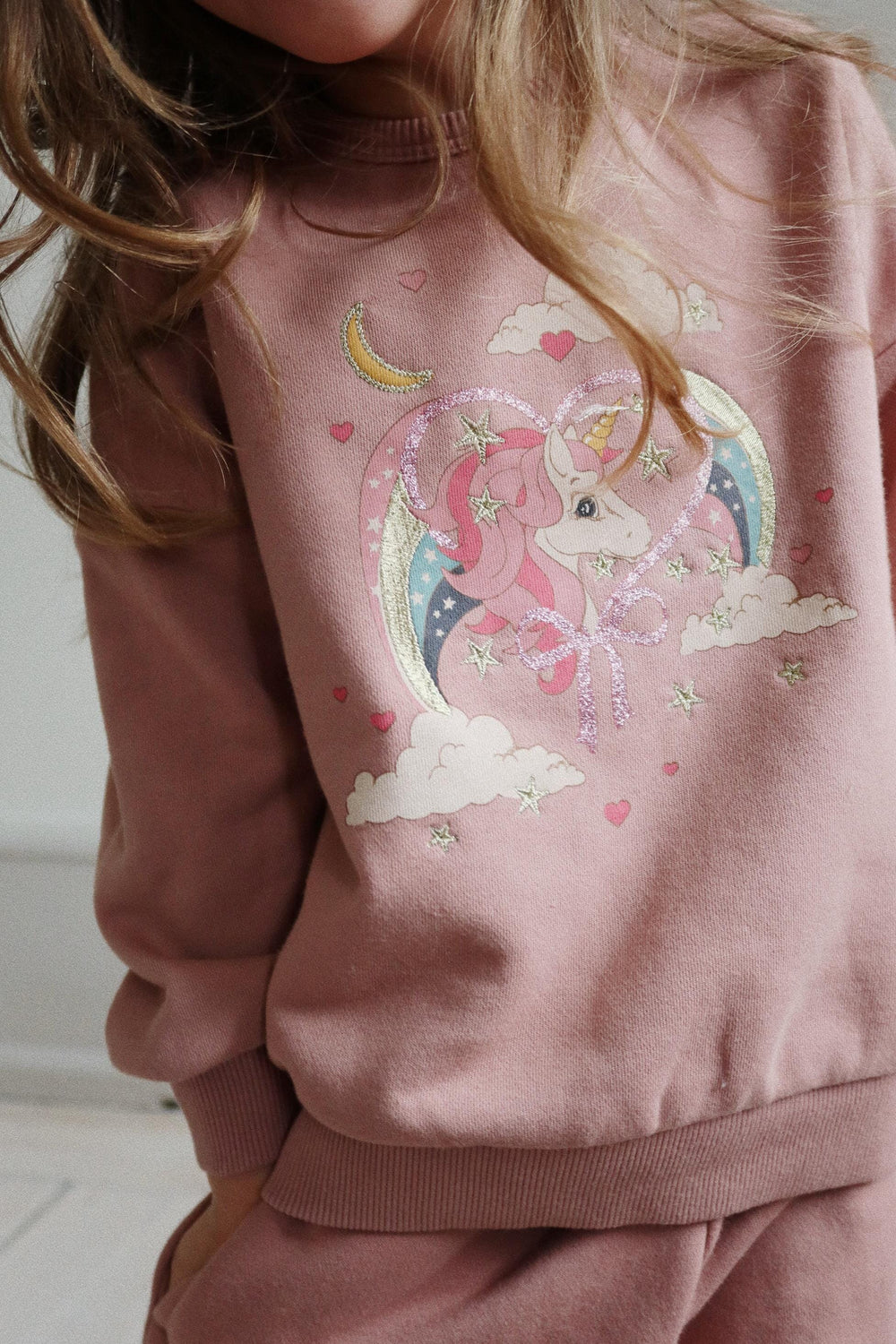 Konges Sløjd - Lou Glitter Sweatshirt Ocs - Mahogany Rose Sweatshirts 