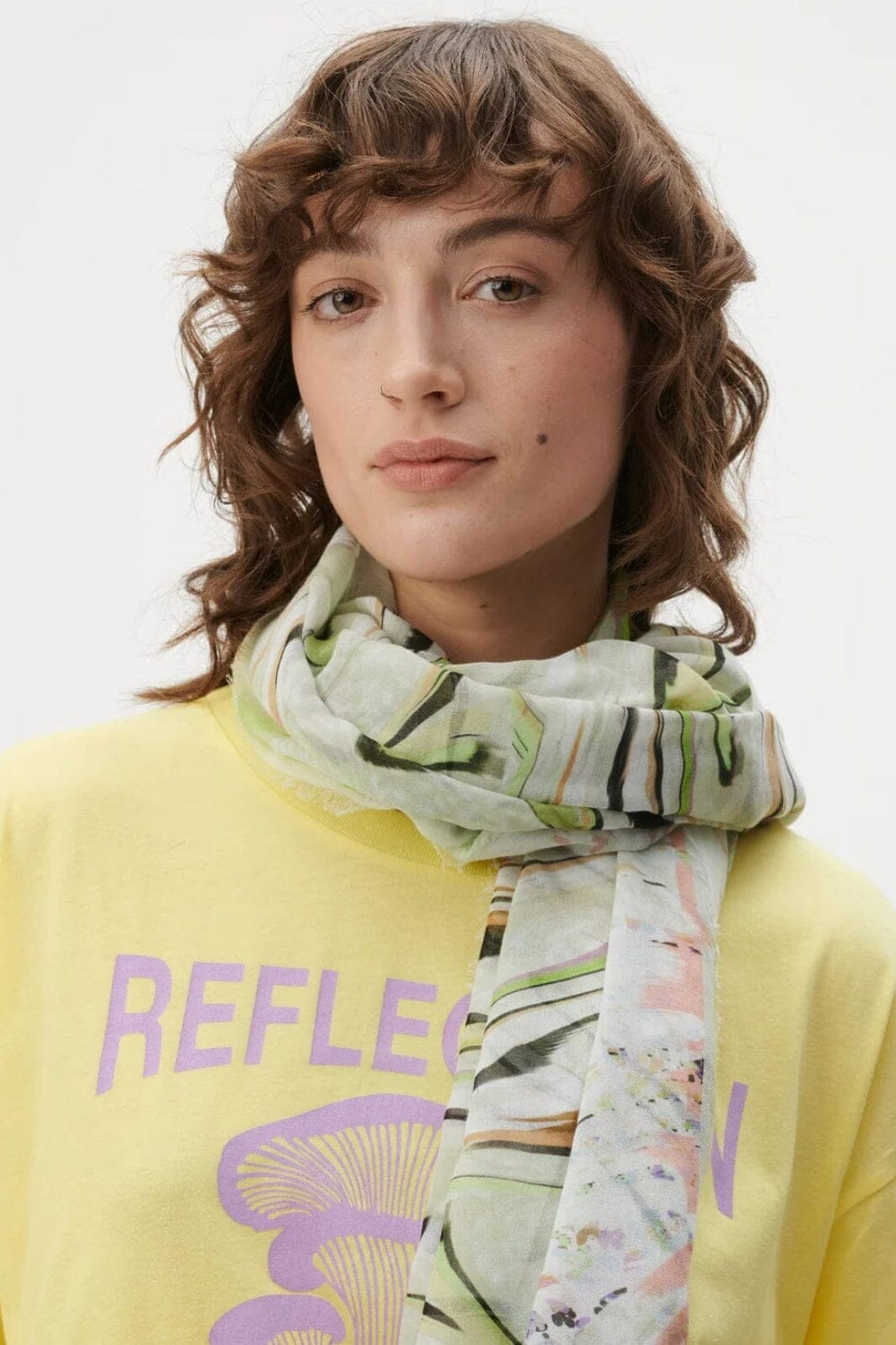 Lala Berlin - Scarf Avena - soft marble wave green Tørklæder 