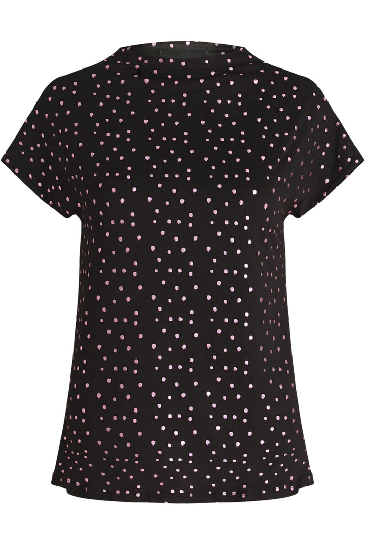 Liberte - Alma-Top - Black Pink Holographic Dot T-shirts 