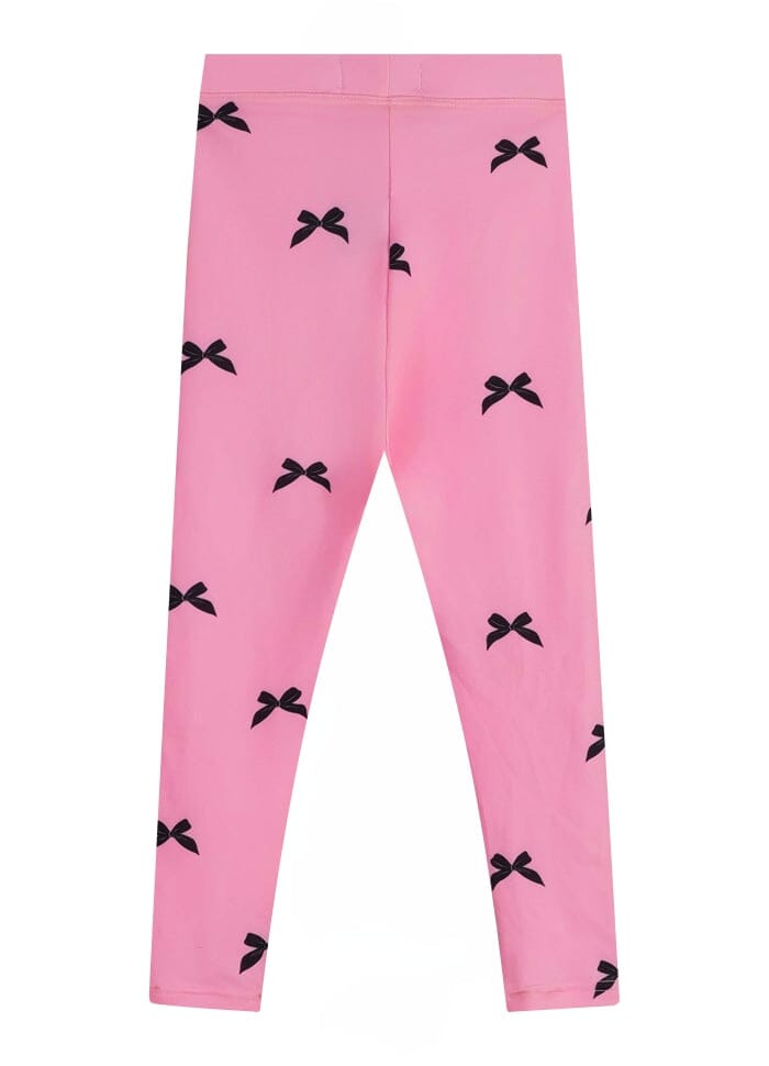 Liberte Ami - Alma-Leggings (Kids) - Pink Bow Leggings 