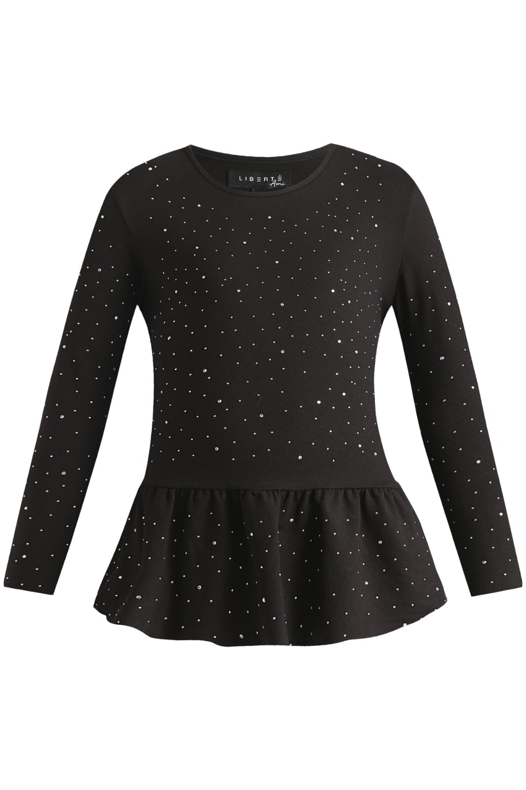 Liberte Ami - Alma-Ls-Frill-Tshirt (Kids) - Black Simili Bluser 