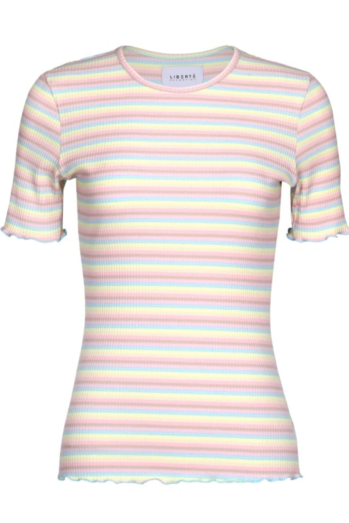 Liberte - Natalia-Ss-Blouse - Dusty Multicolor Stripe Bluser 