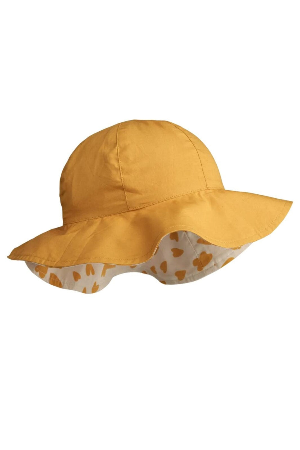 Liewood - Amelia Reversible Sun Hat - Hearts Sandy / Yellow Mellow Sommerhatte & UV hatte 