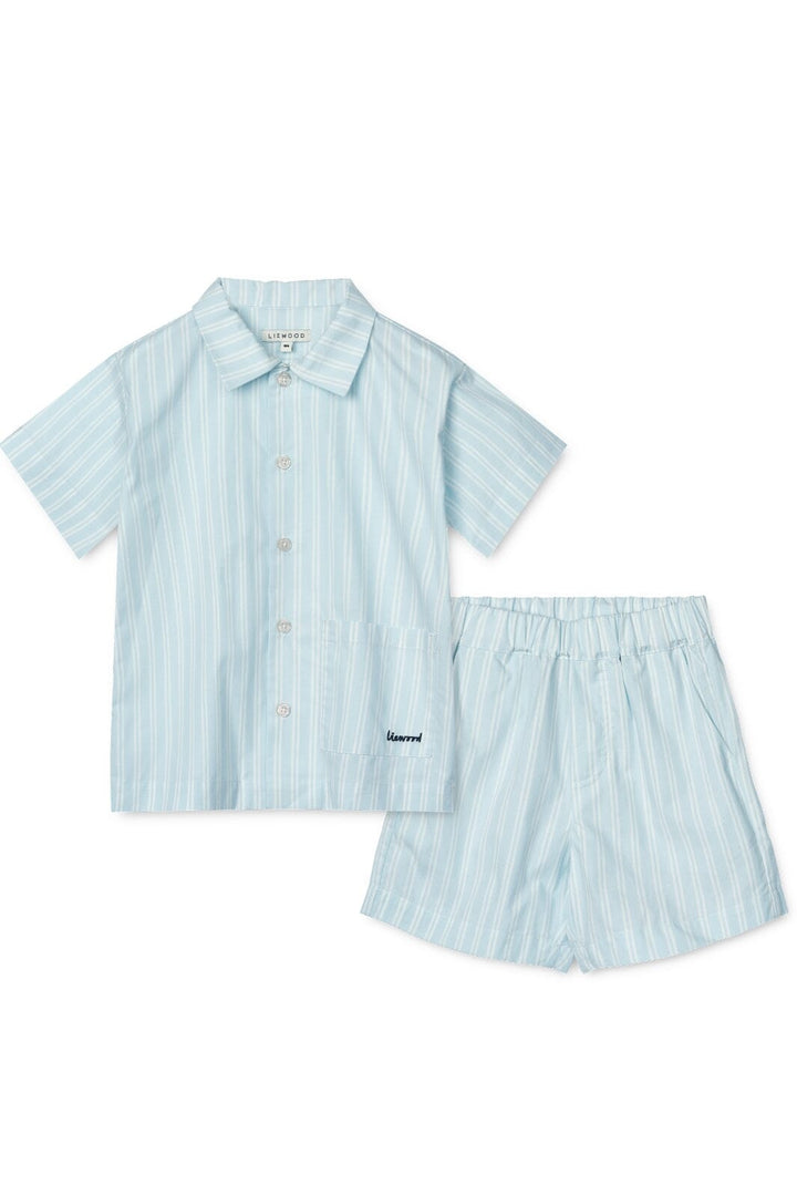 Liewood - Leona Stripe Set - Y/D stripe Pure sky / Creme de la creme