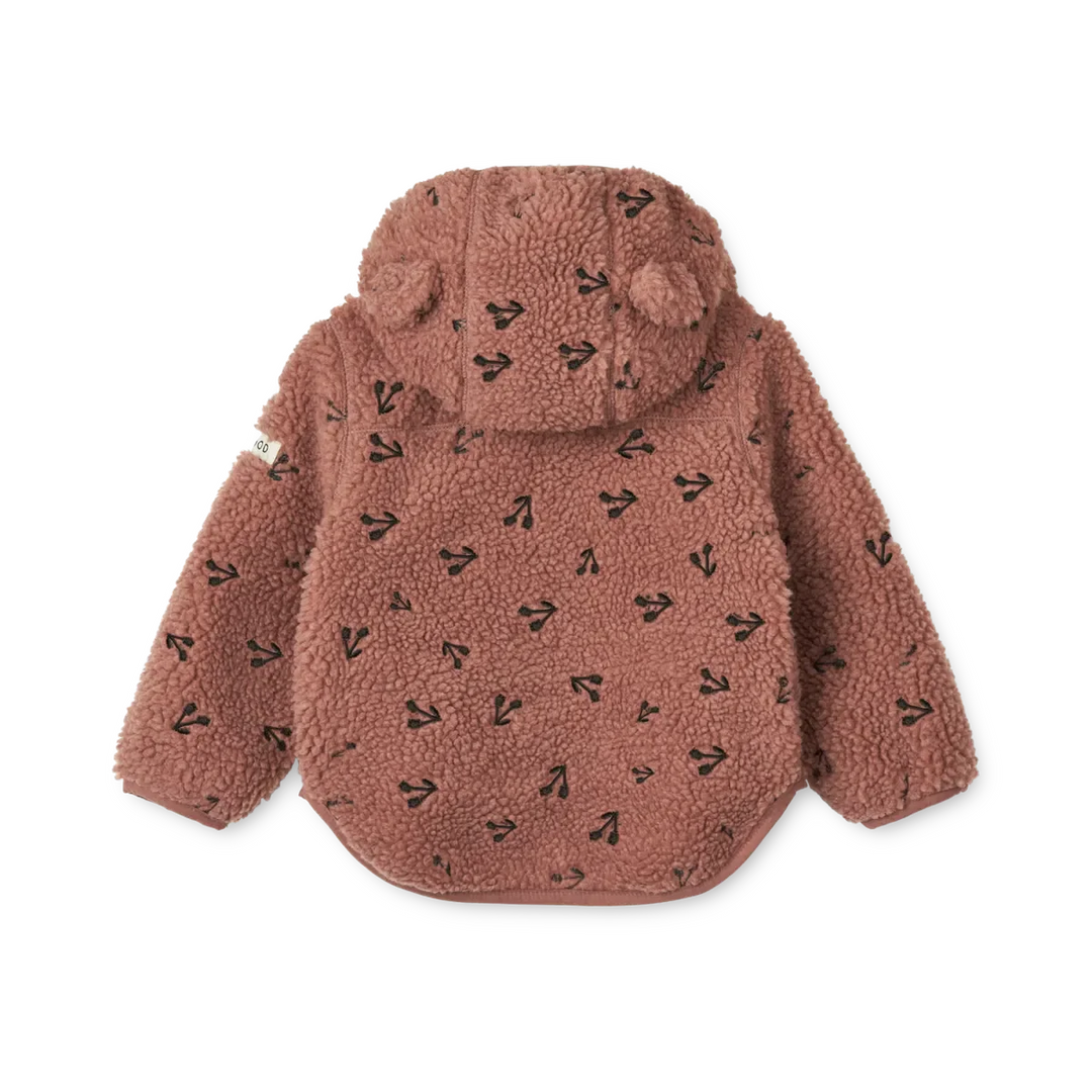 Liewood - Mara Pile Jacket With Ears - Cherries / Dark rosetta Fleece jakker 