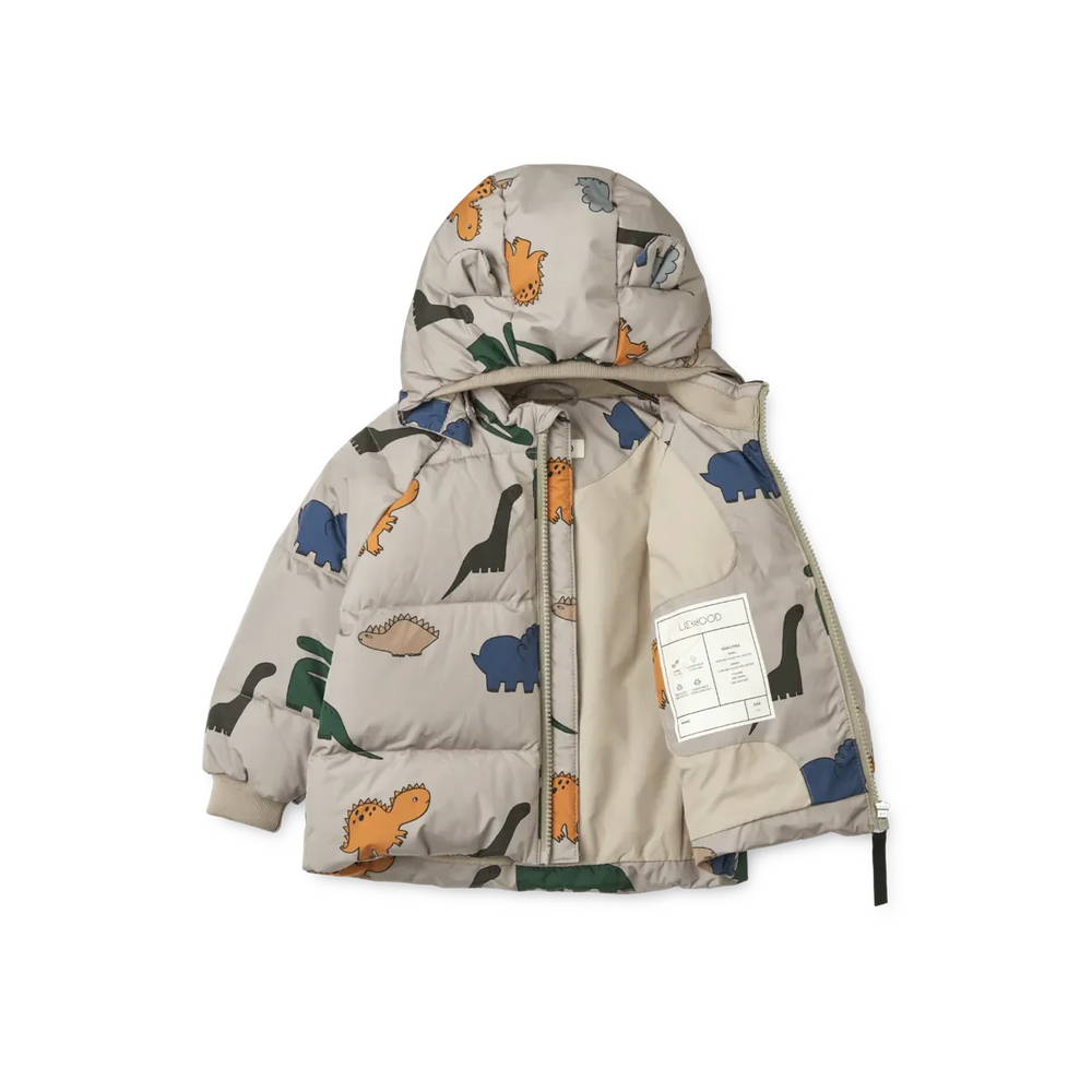 Liewood - Polle Down Puffer Jacket - Dinosaurs / Mist Jakker 