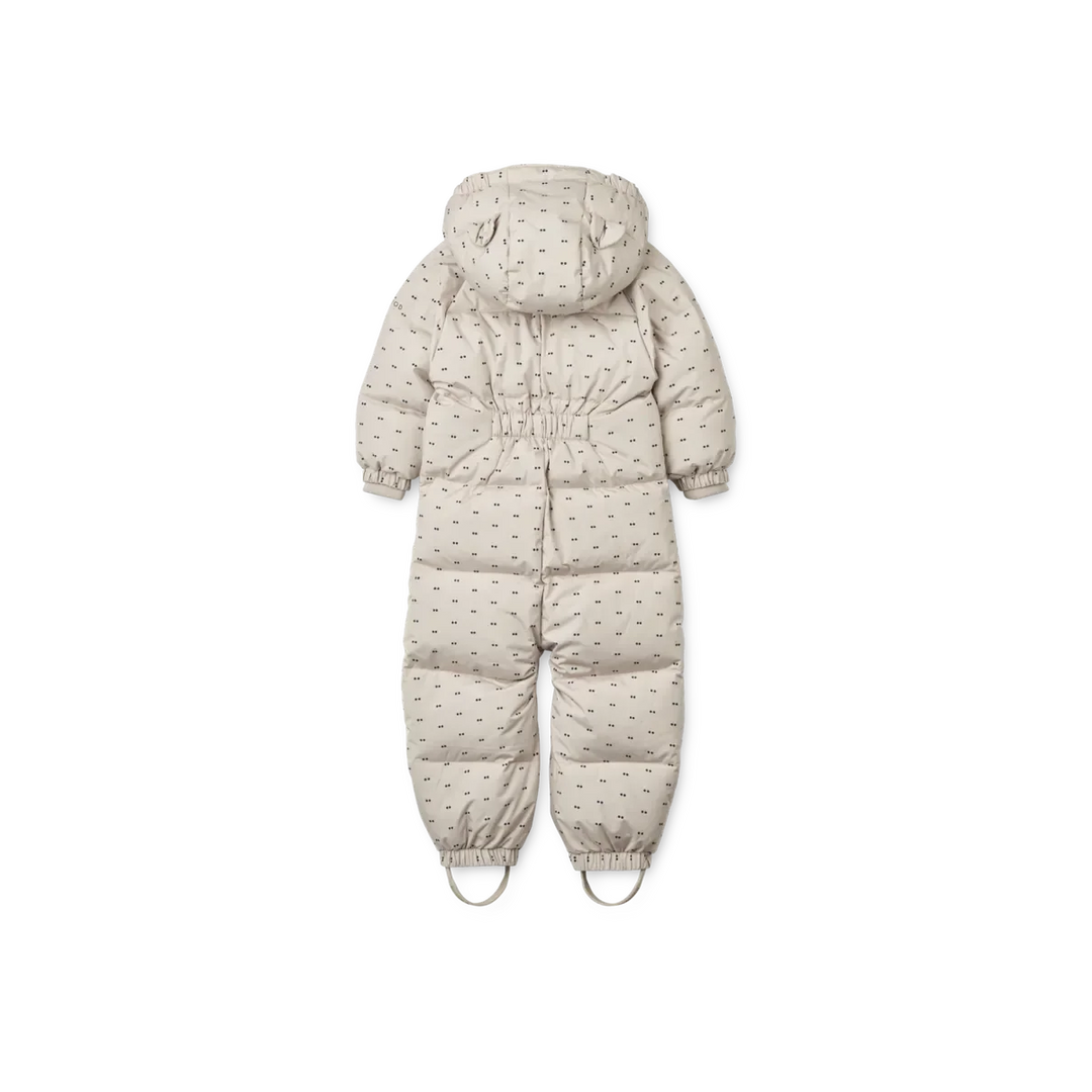 Liewood - Sylvie Baby Snowsuit - Double dot / SIlver lining Flyverdragter 