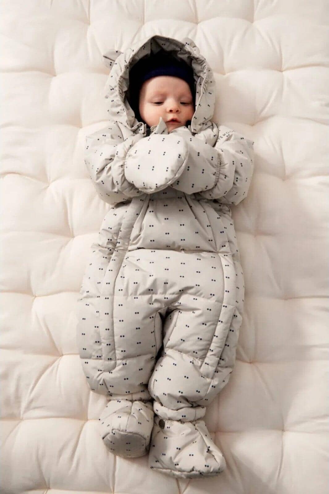 Liewood - Sylvie Baby Snowsuit - Double dot / SIlver lining Flyverdragter 