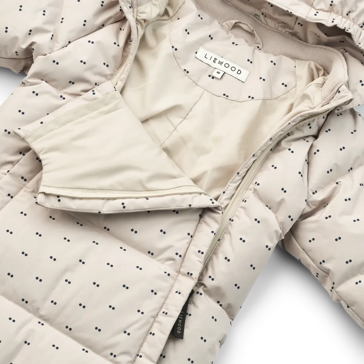 Liewood - Sylvie Baby Snowsuit - Double dot / SIlver lining Flyverdragter 