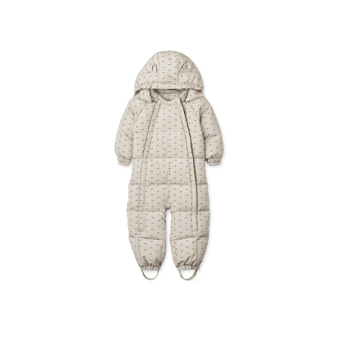 Liewood - Sylvie Baby Snowsuit - Double dot / SIlver lining Flyverdragter 