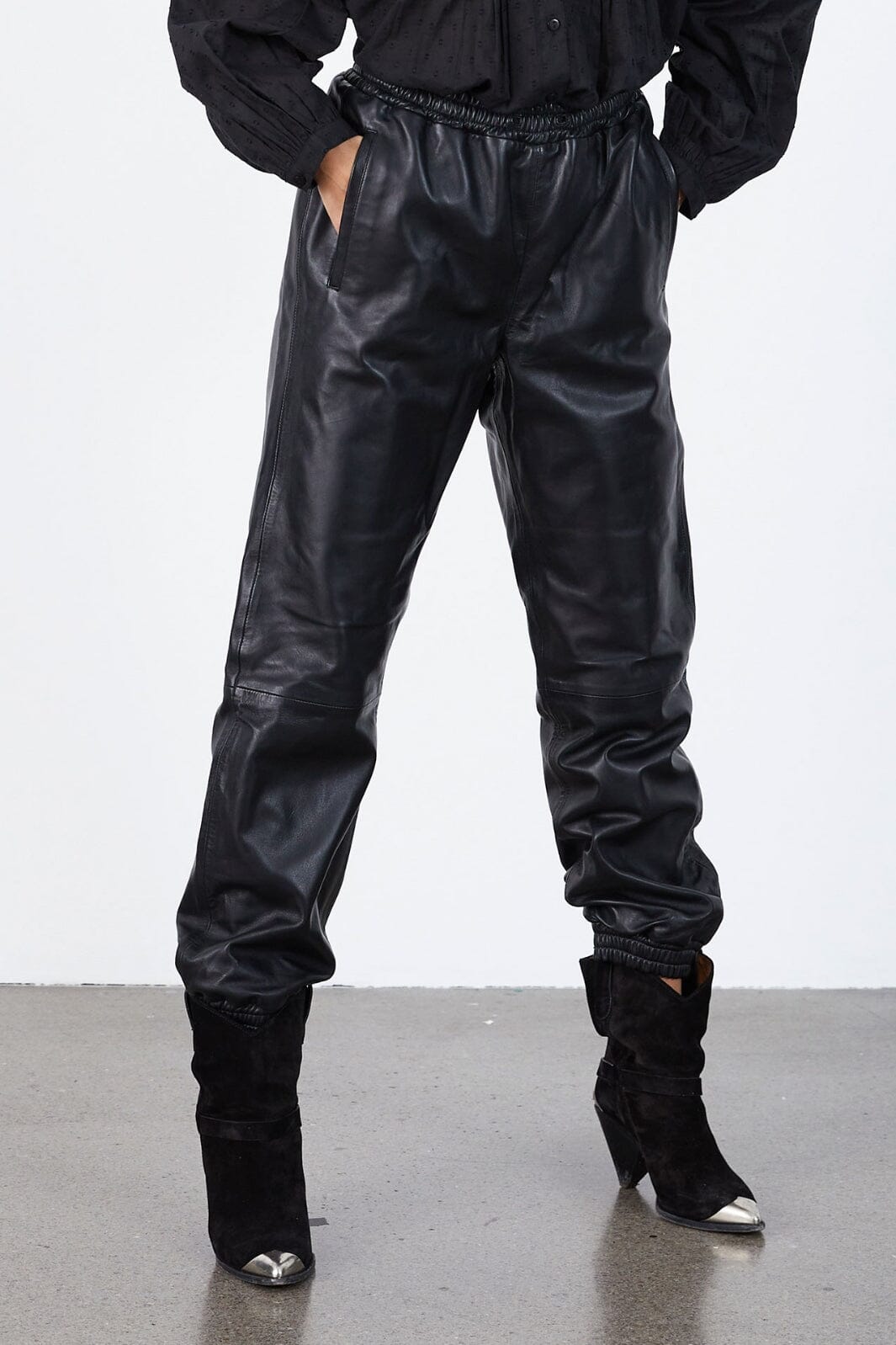 Lollys Laundry - Mona Leather Pants - 99 Black Bukser 