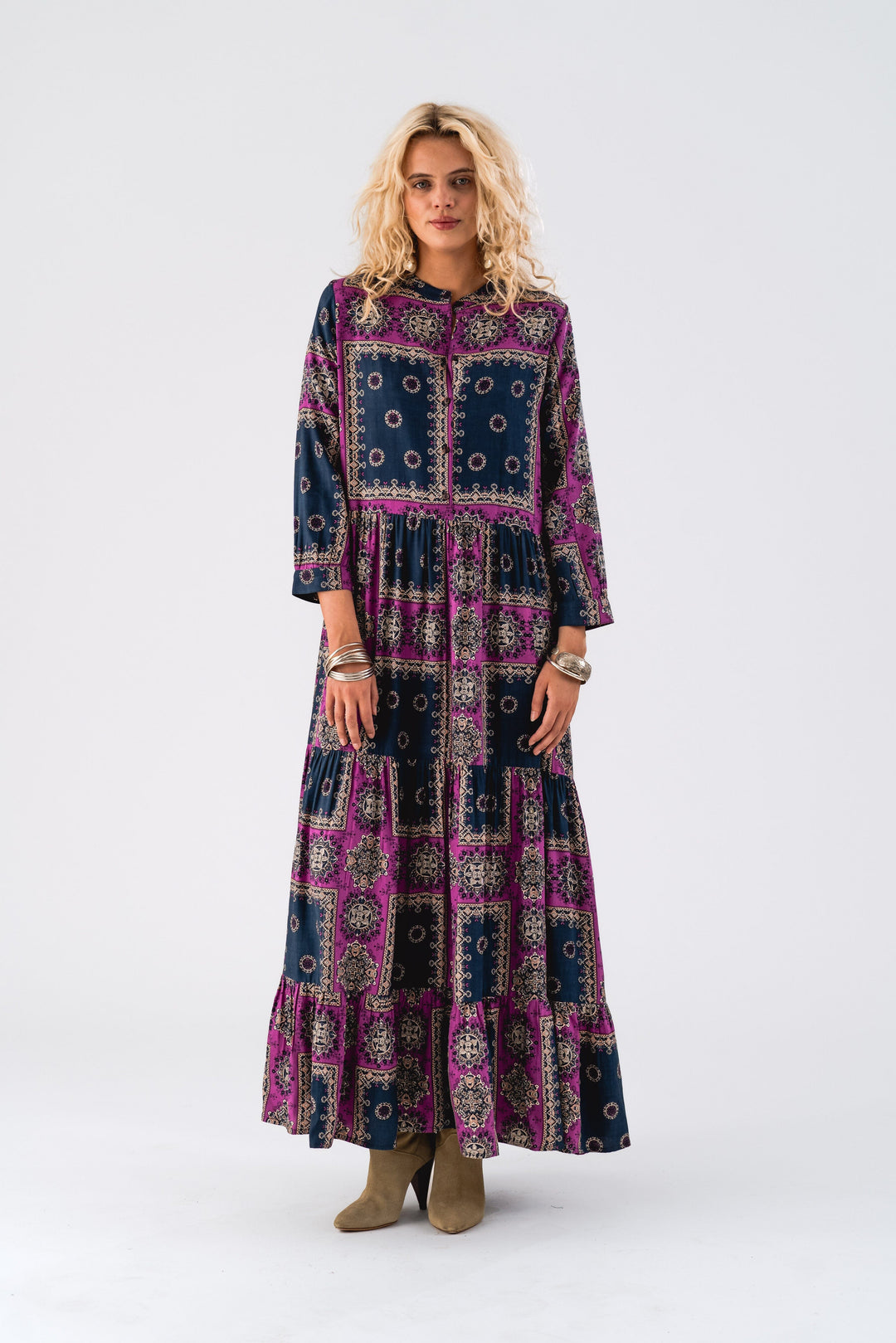 Lollys Laundry - Neell Maxi Dress Ls - 23 Dark Blue Kjoler 