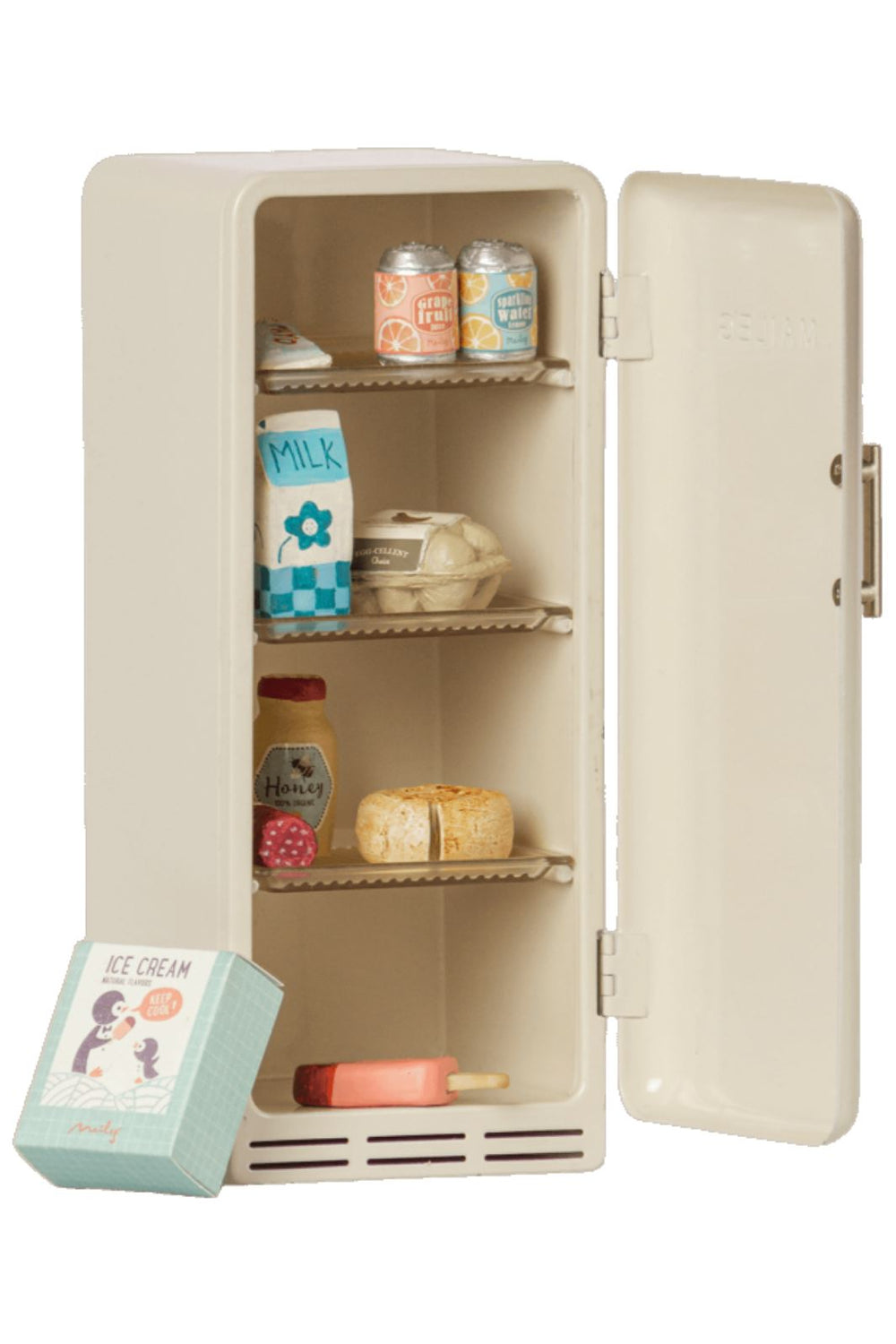 Maileg - Miniature Fridge - Off White Legetøj 