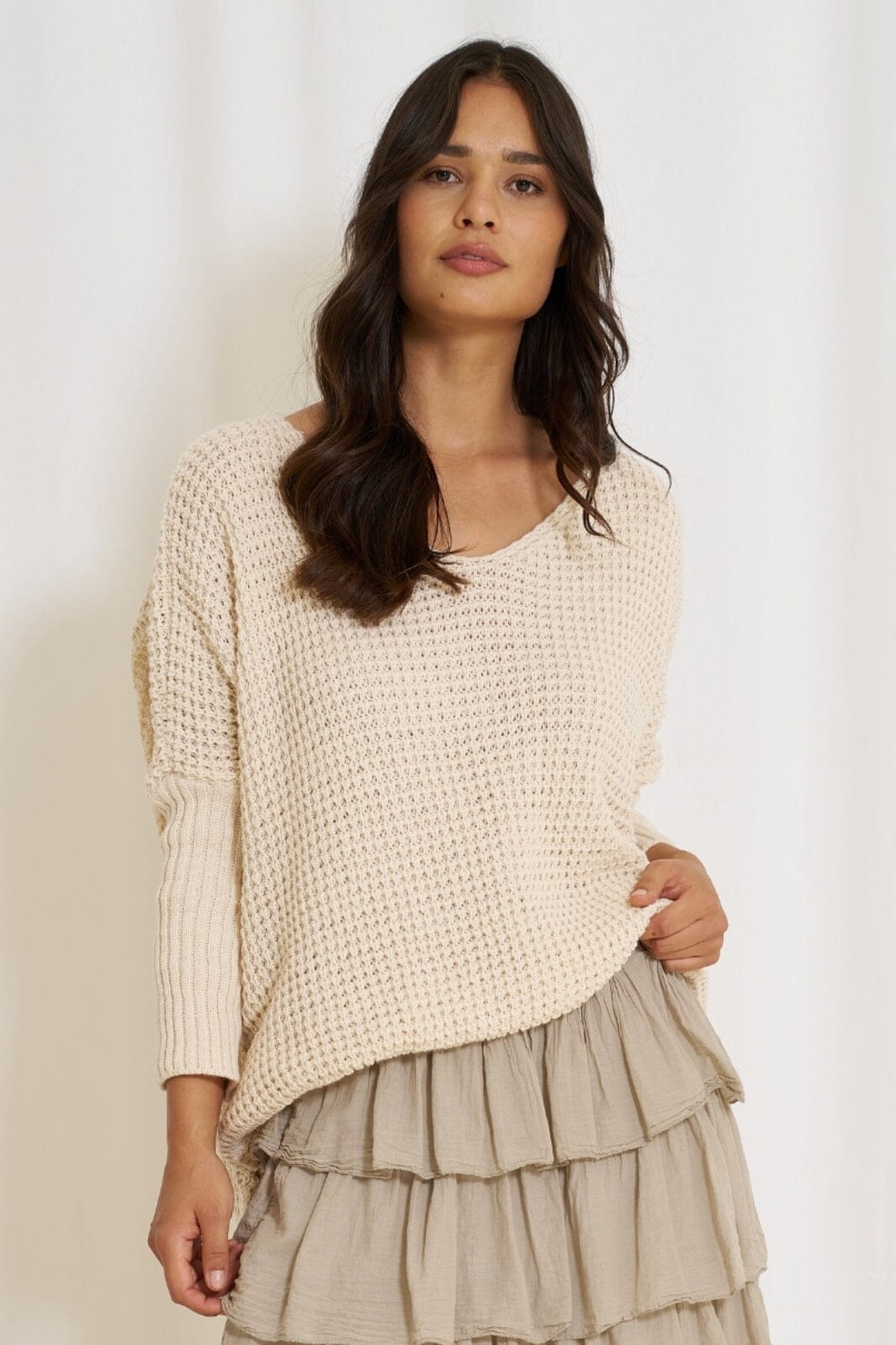 Marta Du Chateau - Mdcmille Knit - Beige Strikbluser 