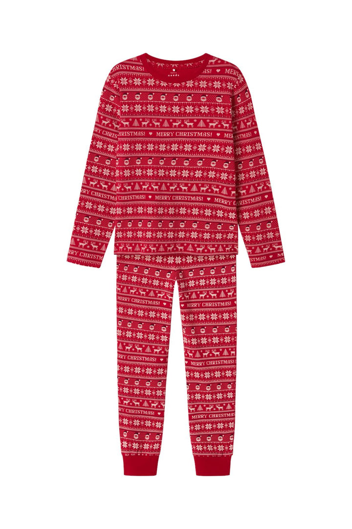 Name It - Nknvismas Ls Nightset - 4668404 Jester Red Merry Christmas