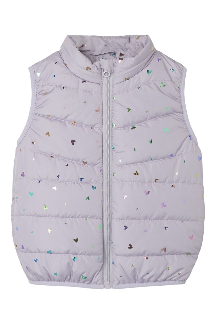 Name It - Nmfmylane Vest Foil Heart - 4647296 Misty Lilac