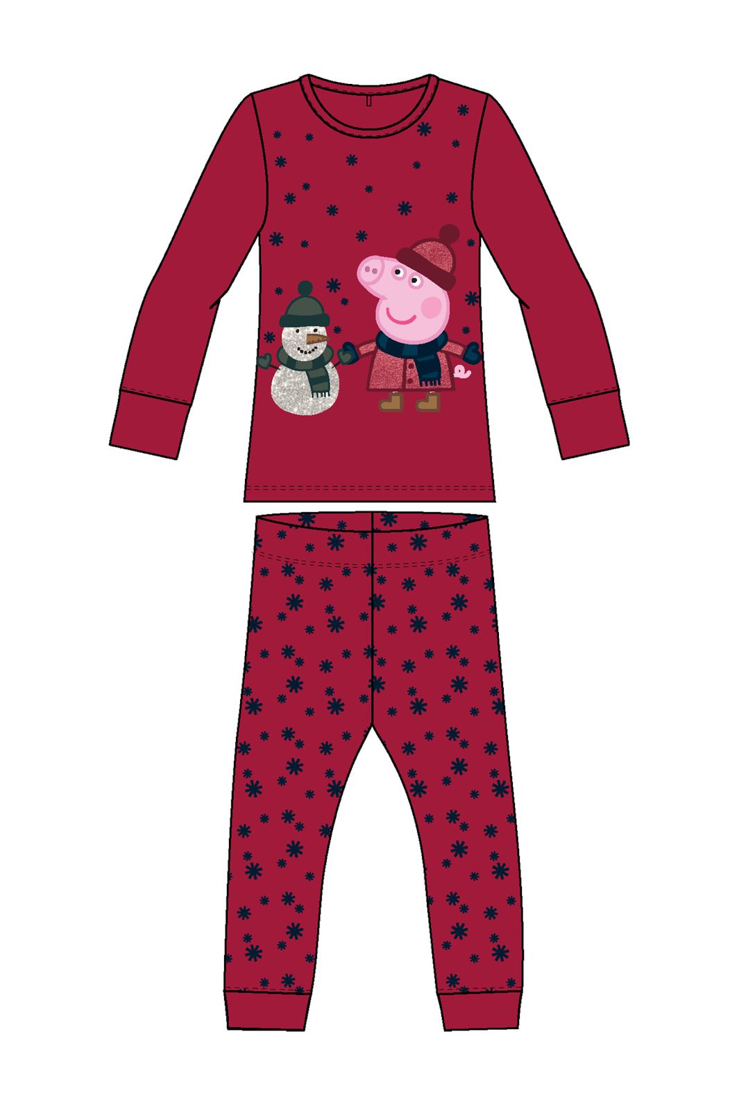 Name It - Nmfolla Peppapig Ls Nightset - 4650305 Jester Red