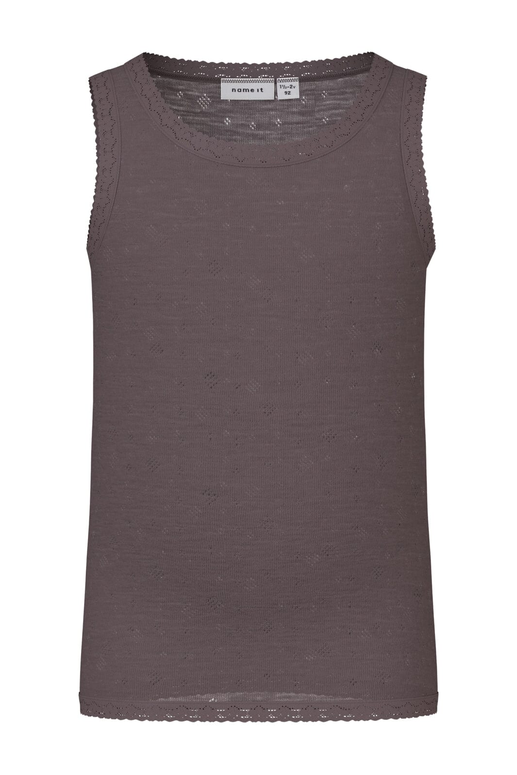 Name It - Nmfwang Wool Needle Tank Top - 4474940 Sparrow Undertrøjer 