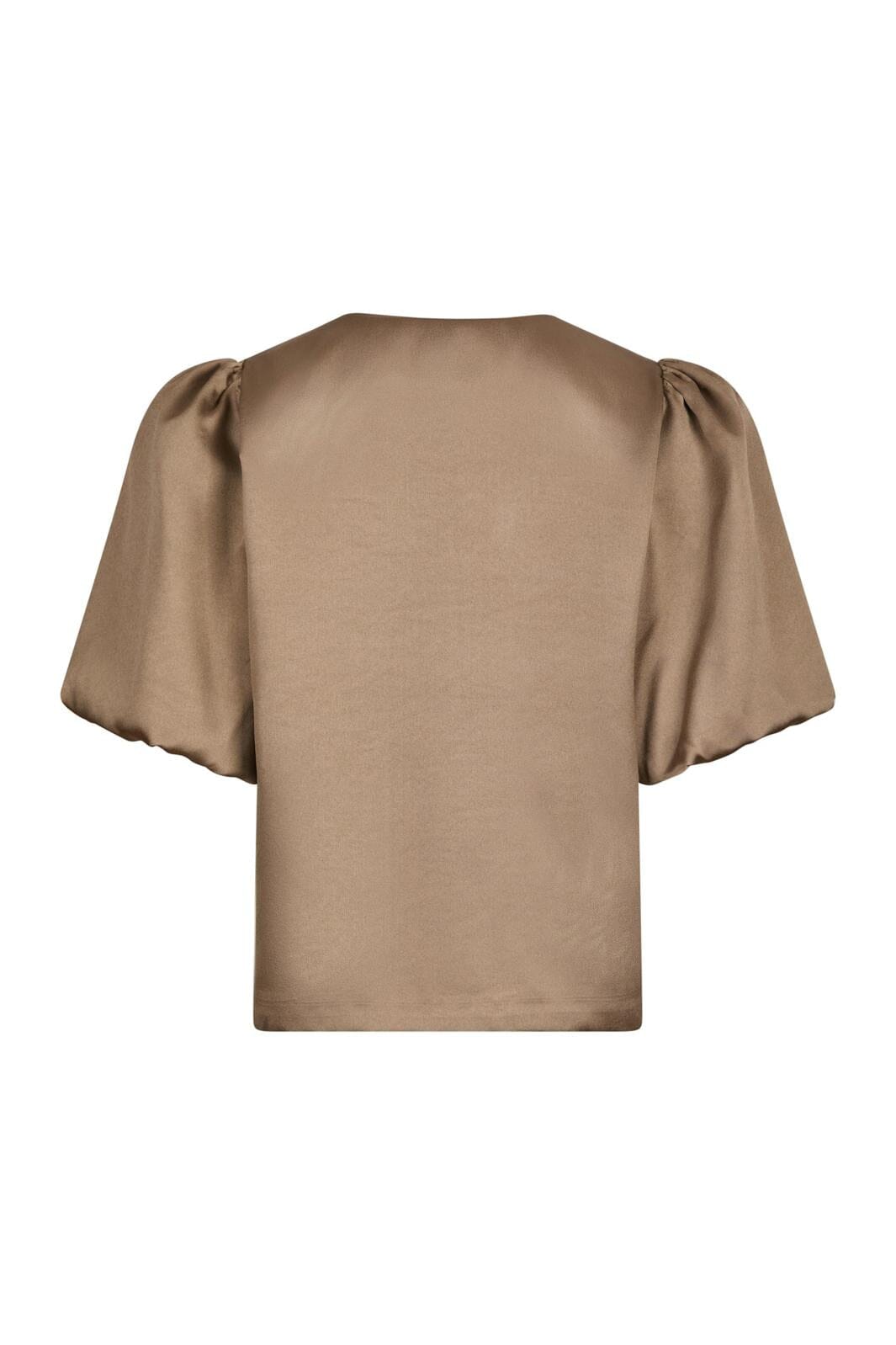 Neo Noir - Aisa Dull Satin Blouse 164658 - 811 - Dark Taupe