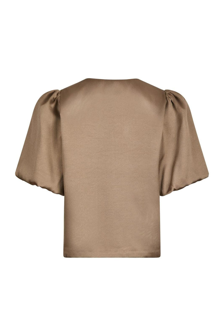 Neo Noir - Aisa Dull Satin Blouse 164658 - 811 - Dark Taupe