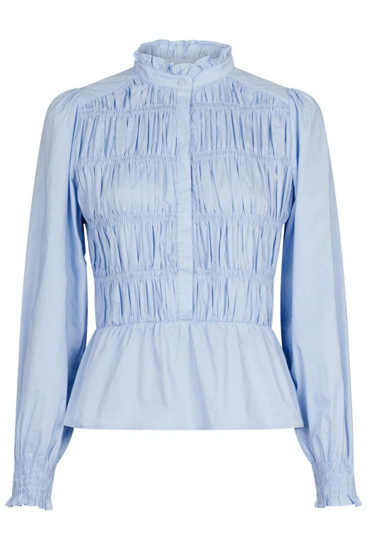 Neo Noir - Alaska Smock Blouse - Light Blue Bluser 