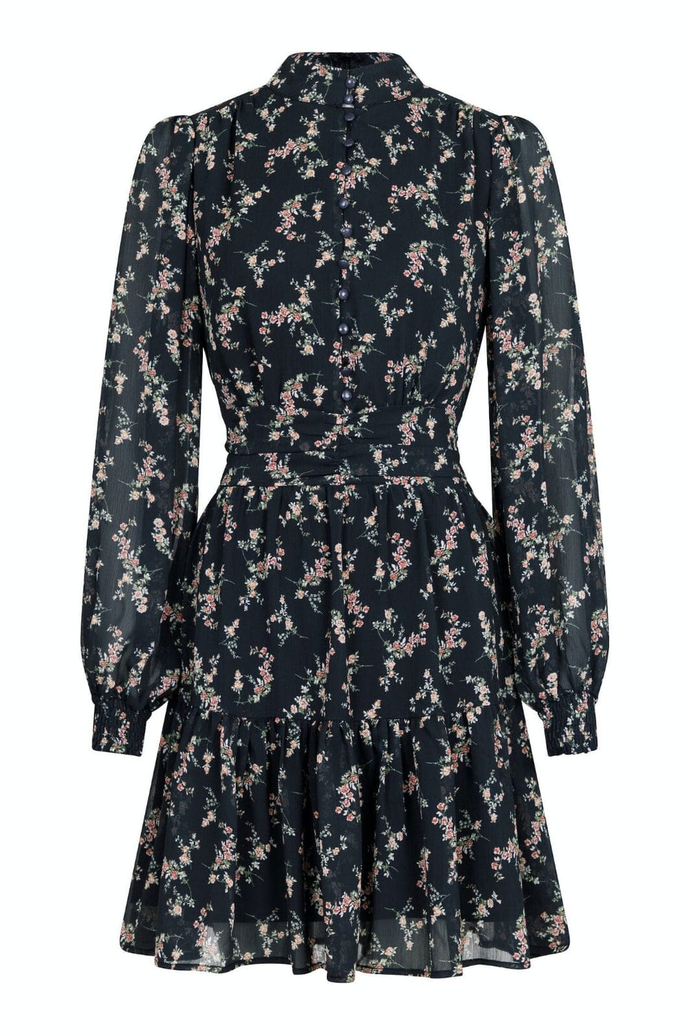 Neo Noir - Alberti Flower Dress - Black Kjoler 