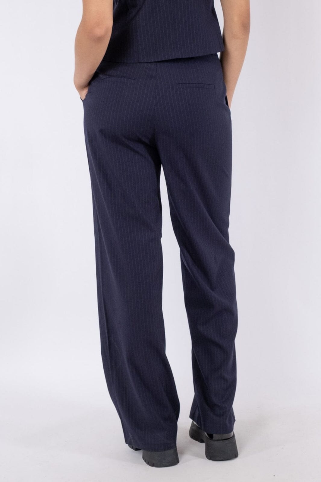 Neo Noir - Alessandra N Pinstripe Pants - Navy Bukser 