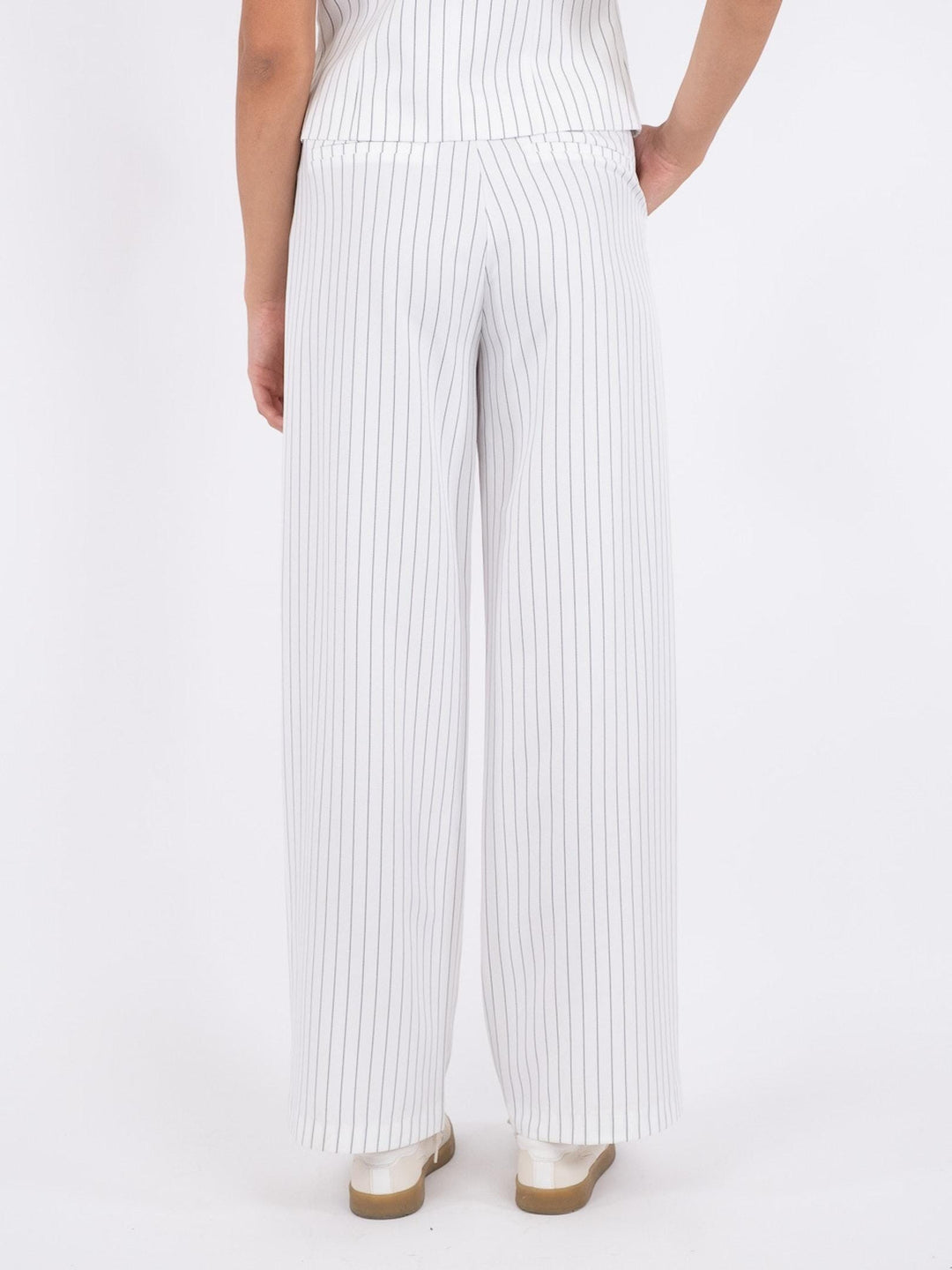 Neo Noir - Alessandra Pinstripe Pants - White Bukser 