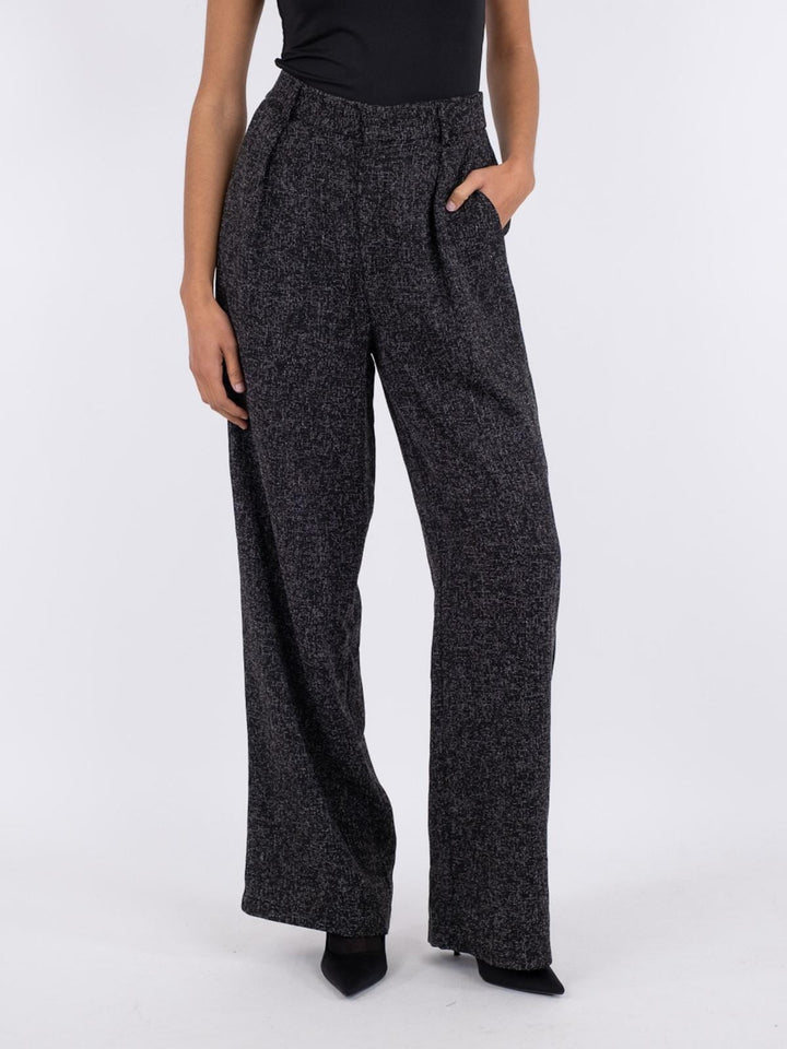 Neo Noir - Alessandra Salt N Peppar Pants - Black Bukser 