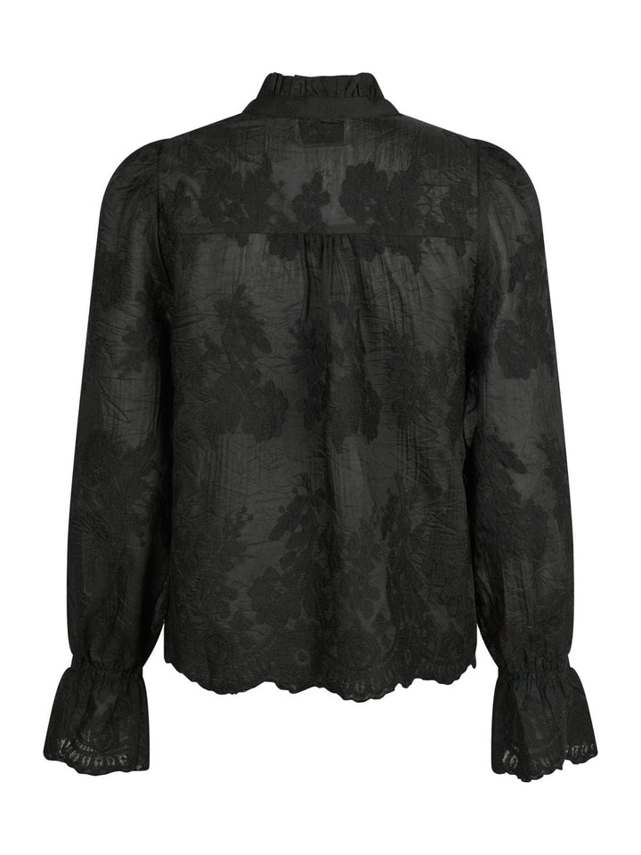 Neo Noir - Amara Big Embroidery Blouse - Black Bluser 