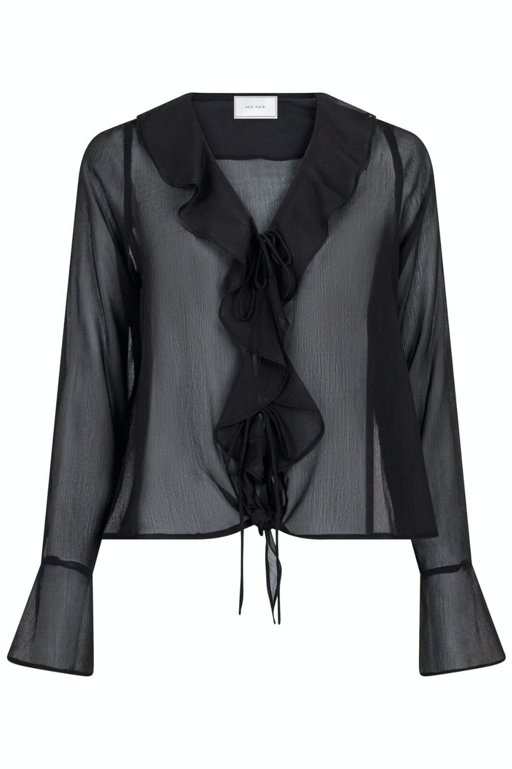 Neo Noir - Anika Frill Blouse - Black Bluser 