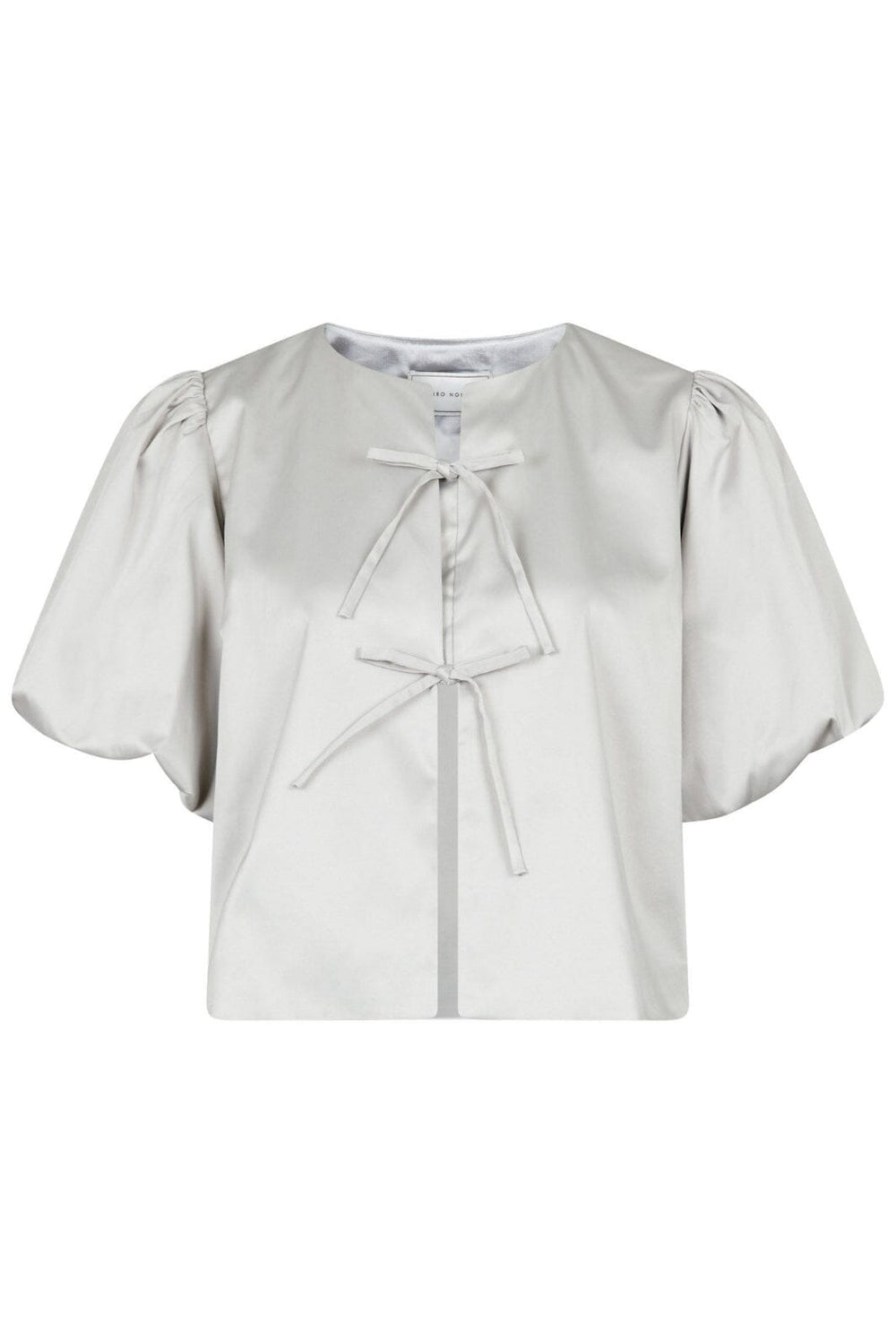 Neo Noir - Aska Dull Satin Blouse - Light Grey Bluser 