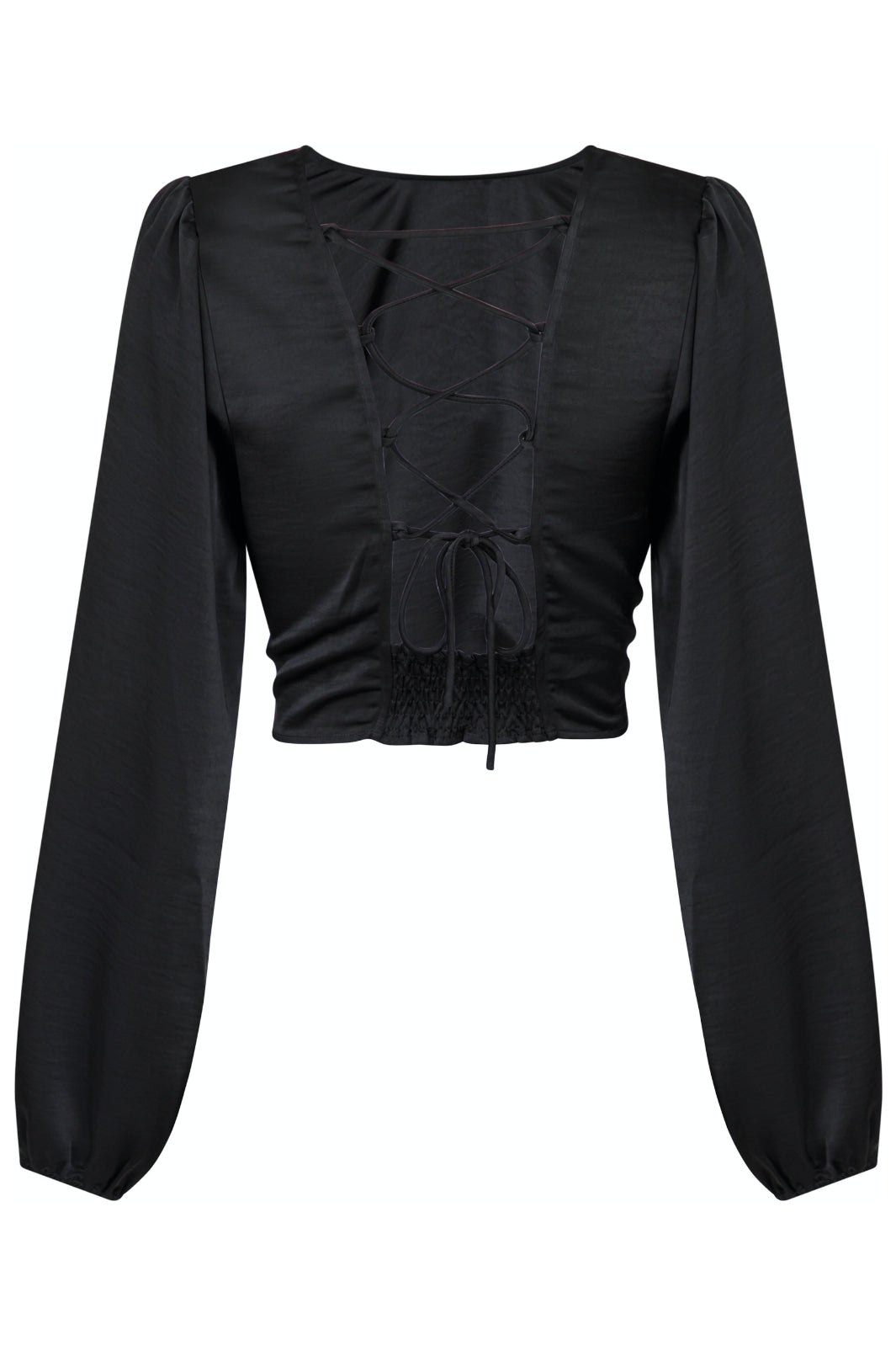 Neo Noir - Aura Heavy Sateen Blouse - Black Bluser 