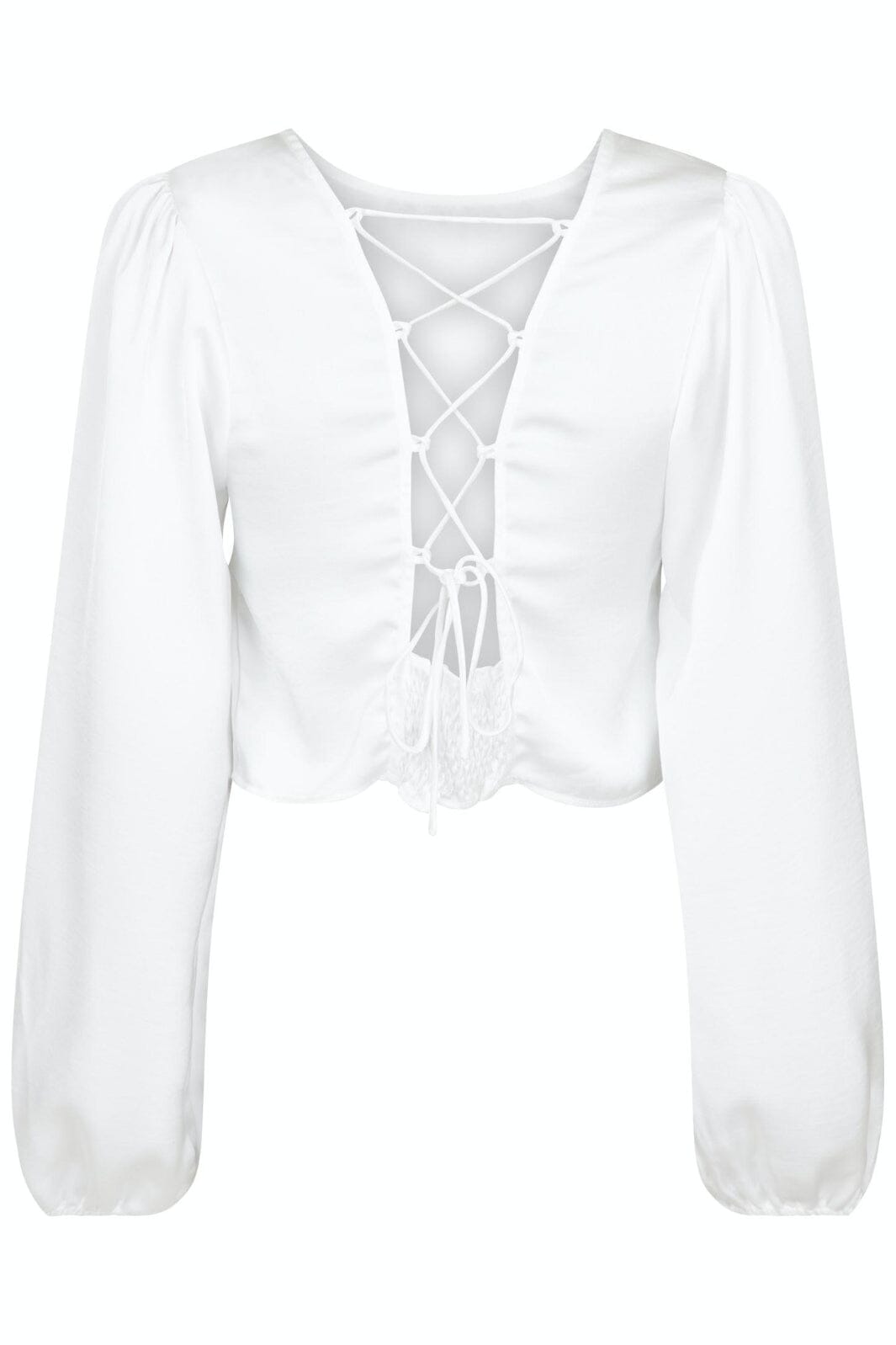 Neo Noir - Aura Heavy Sateen Blouse - White Bluser 