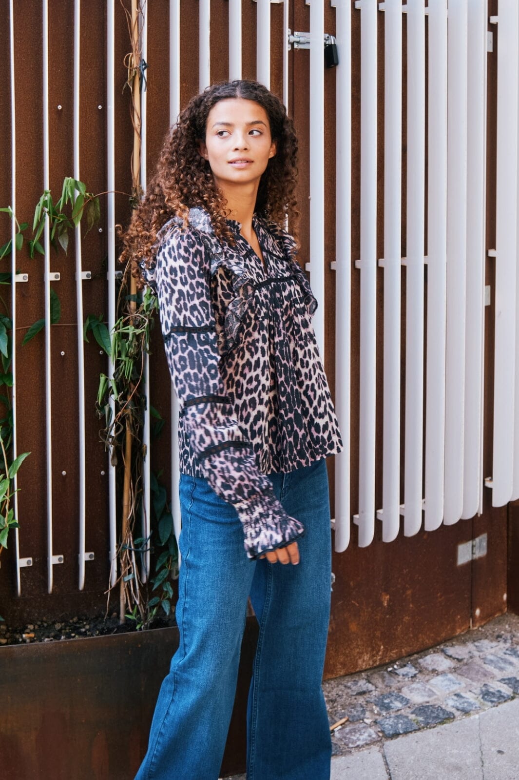 Neo Noir - Aurika Leo Voile Blouse - Leopard Skjorter 