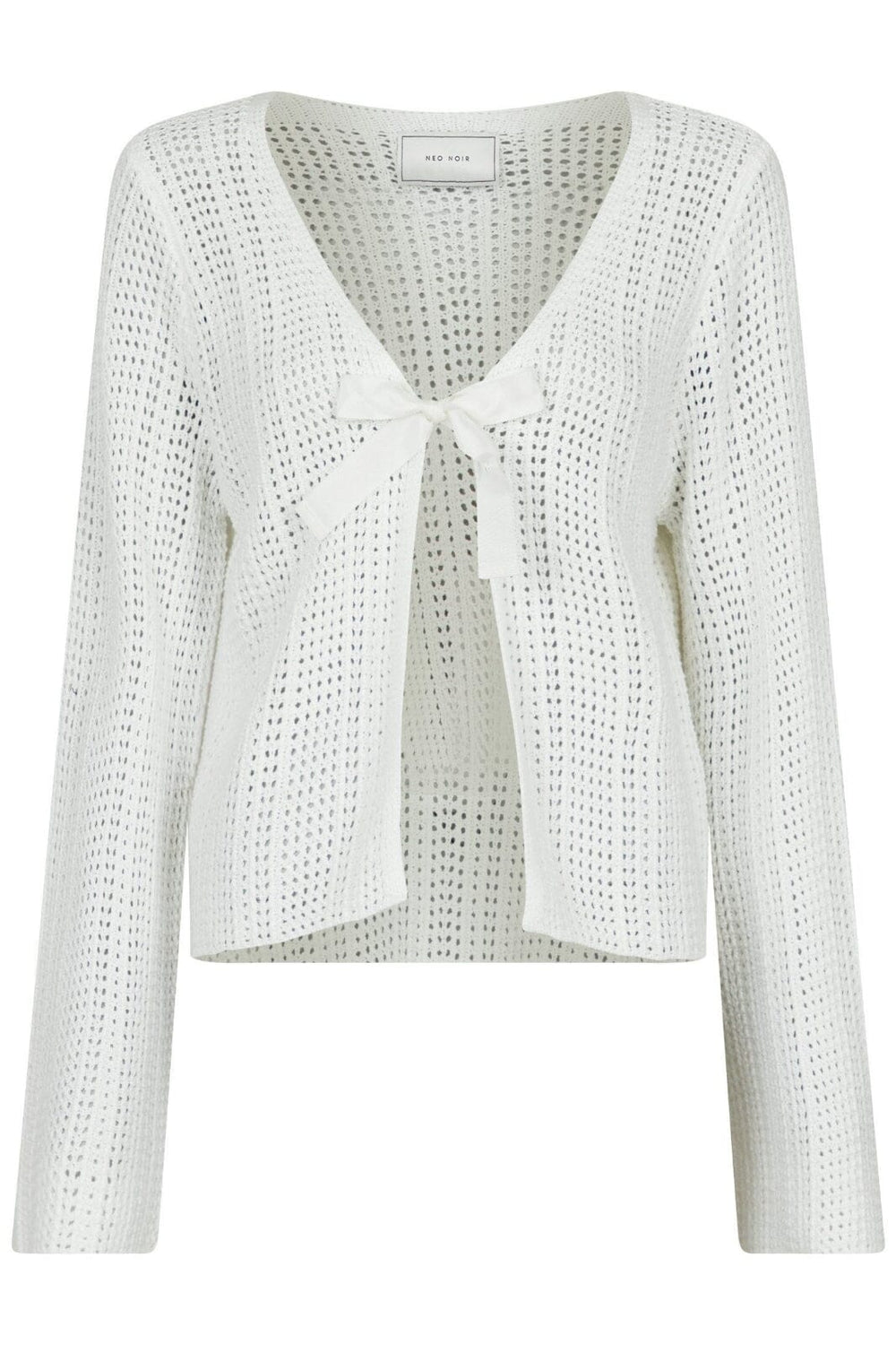 Neo Noir - Bates Crochet Knit Cardigan - White Cardigan 