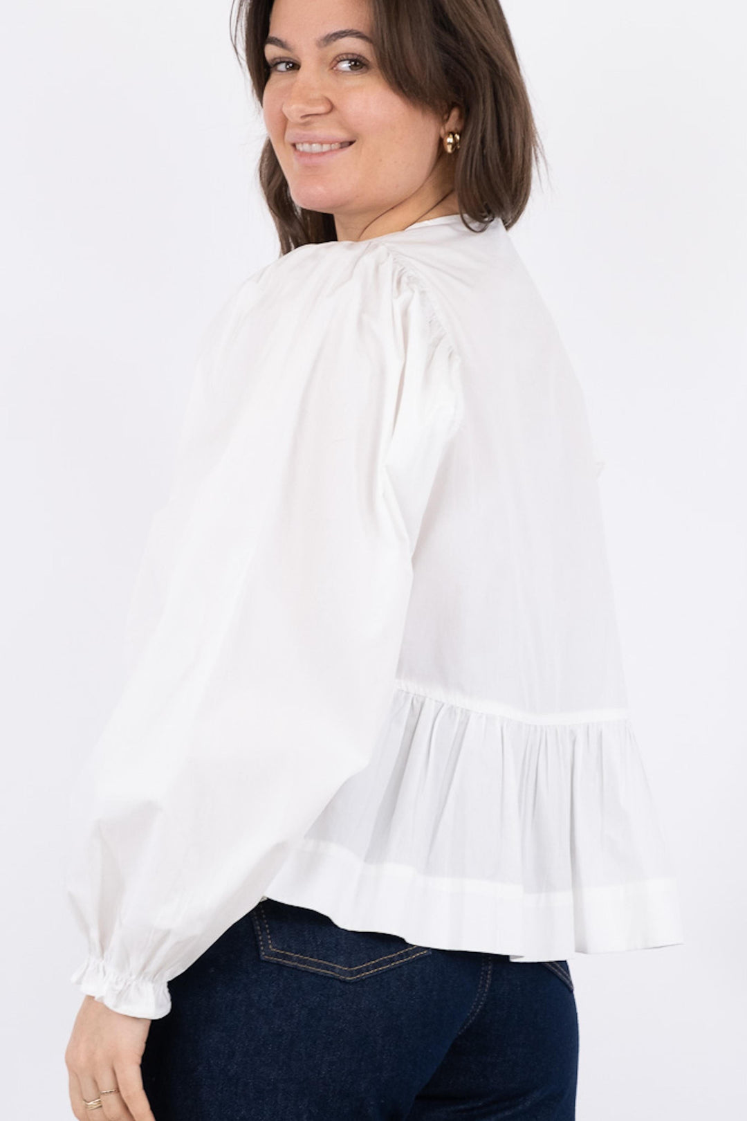 Neo Noir - Bessie C Poplin Blouse - White