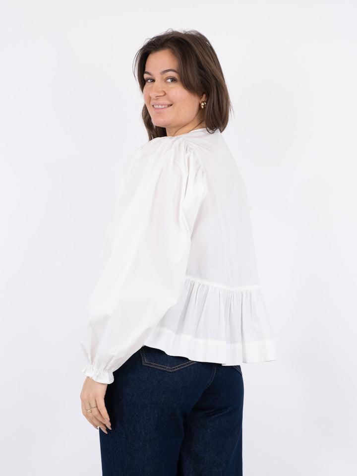 Neo Noir - Bessie C Poplin Blouse - White