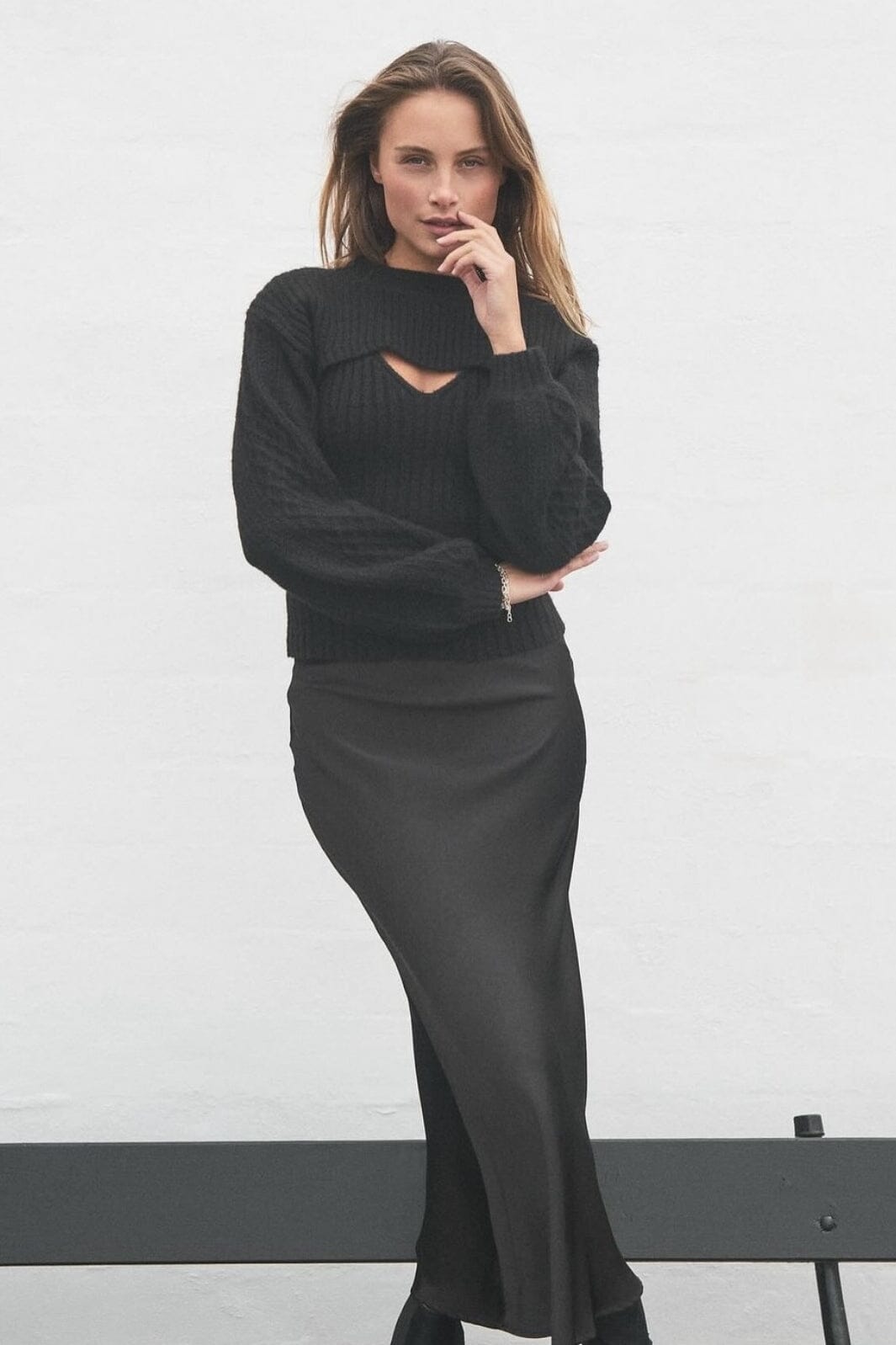 Neo Noir - Bonita Bolero Knit Blouse - Black Strikbluser 