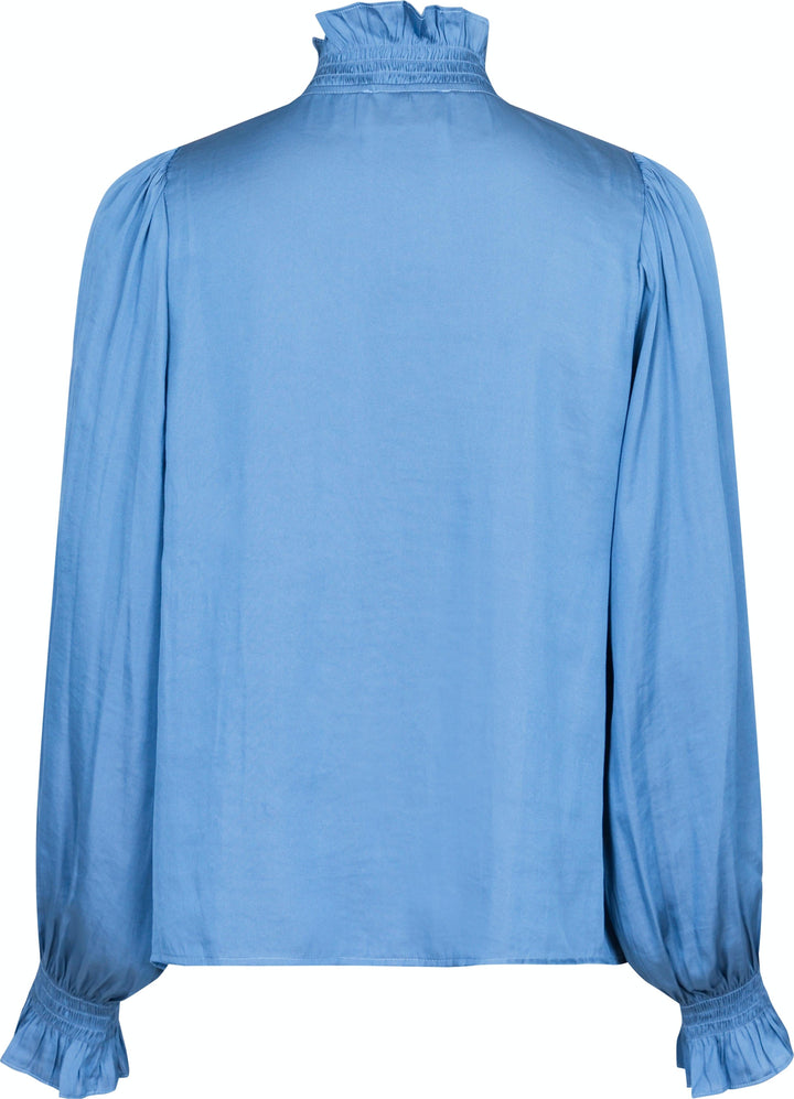 Neo Noir - Brielle Satin Blouse - Blue