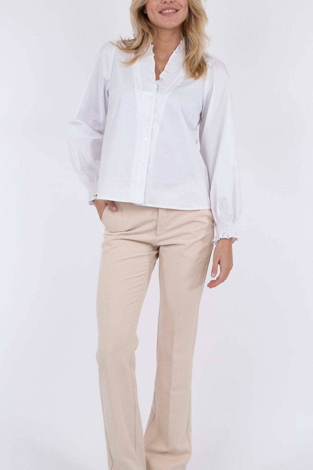 Neo Noir - Brielle Solid Shirt - White Skjorter 