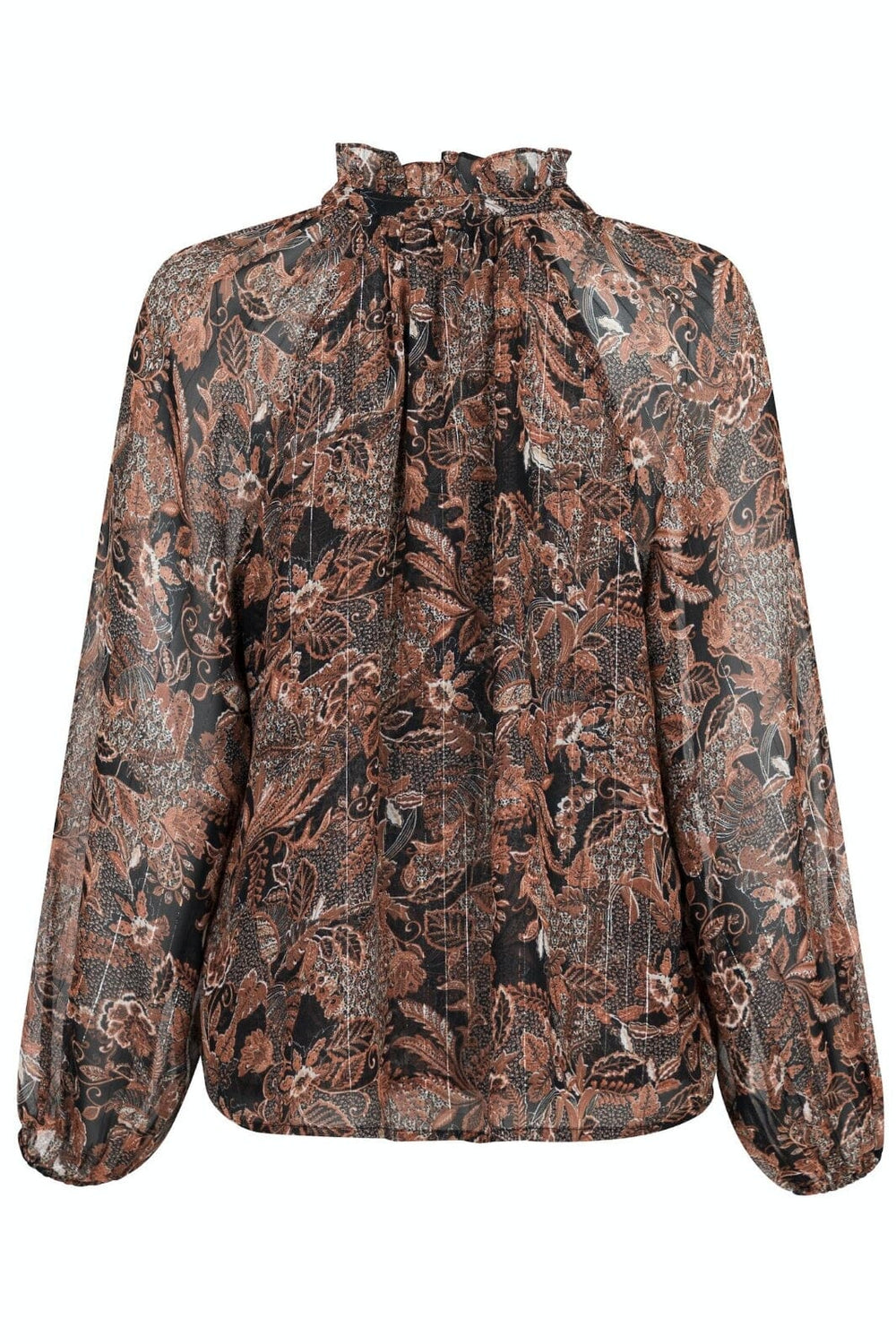 Neo Noir - Cobie Forest Field Blouse - Copper Brown Bluser 