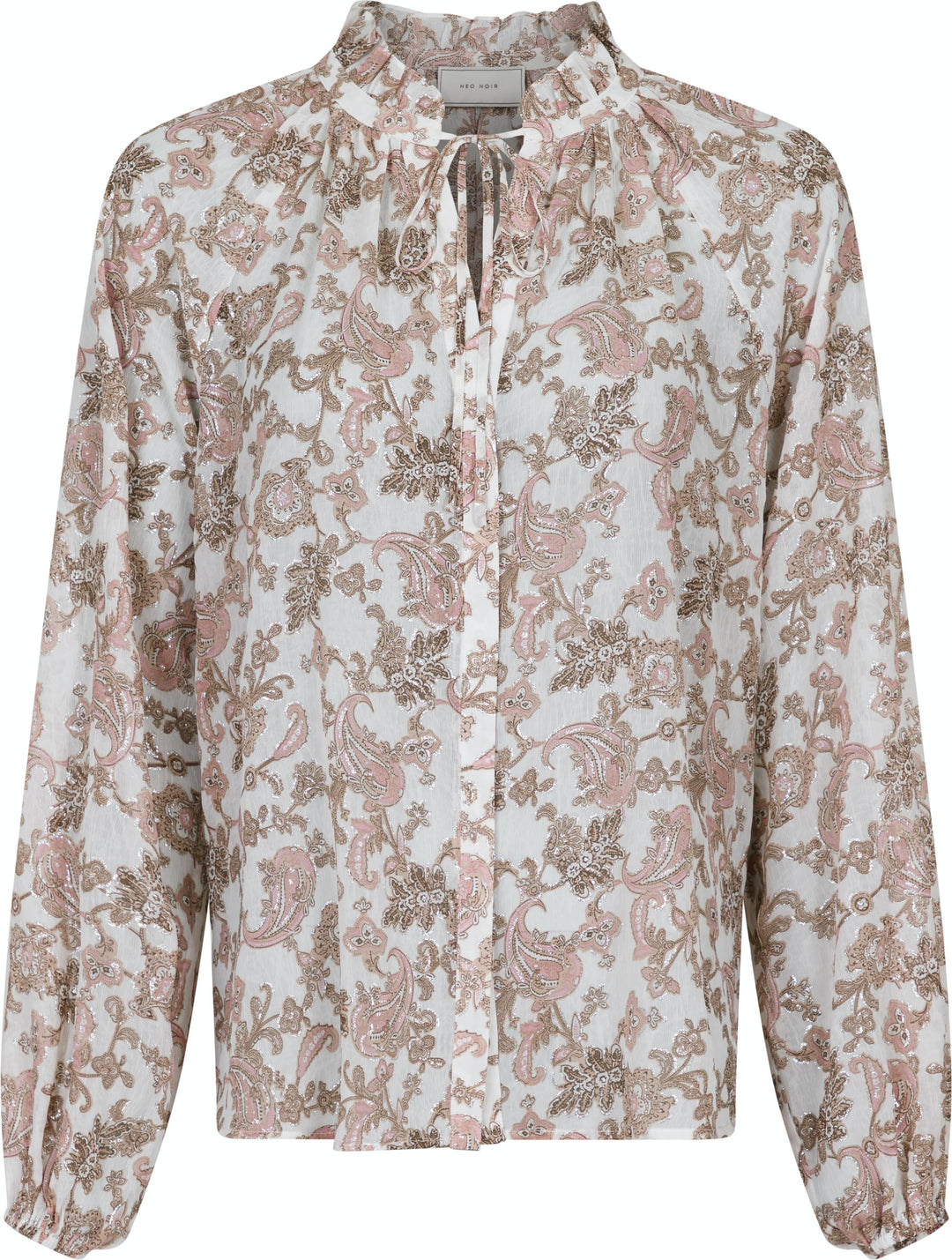 Neo Noir - Cobie Glitter Paisley Blouse - White