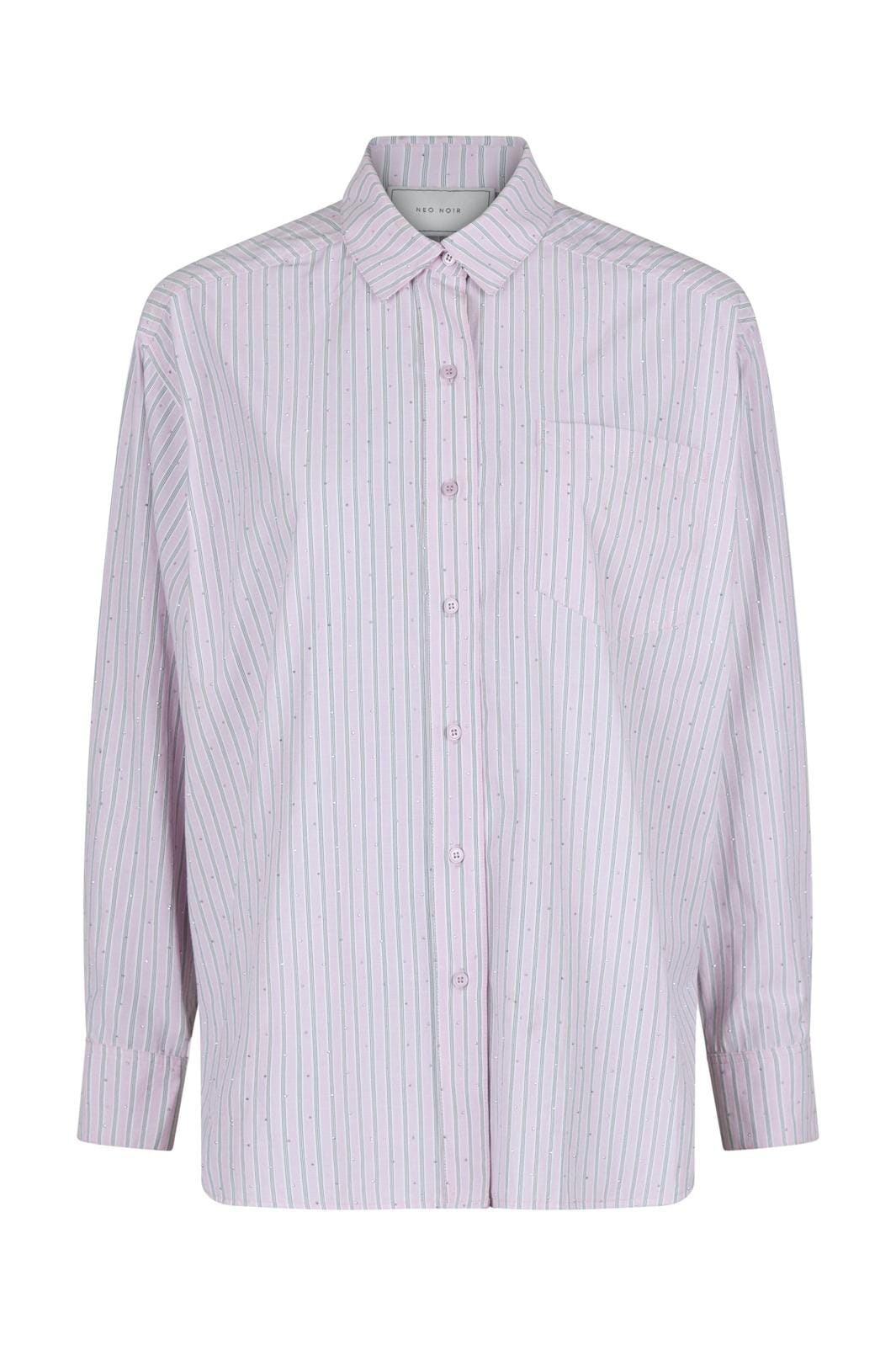 Neo Noir - Dalma Stripe Stone Shirt - Rose Glitter